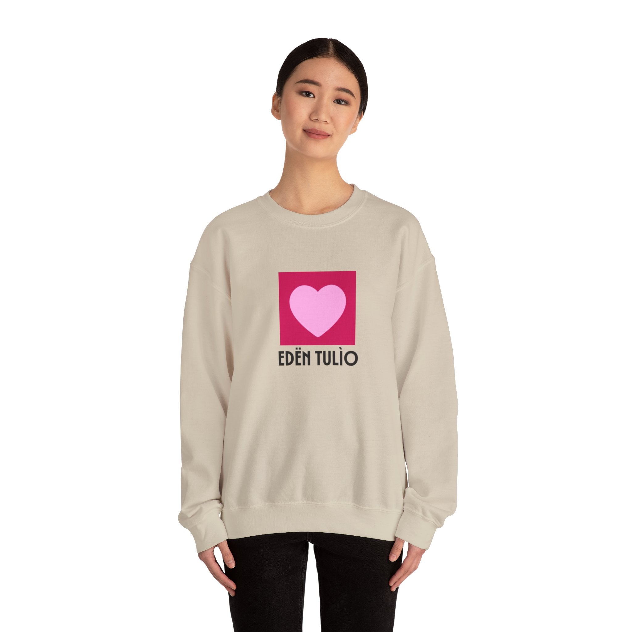 Sweat-shirt Ras du Cou coeur Eden Tulio Unisexe en Mélange Épais coton et polyester