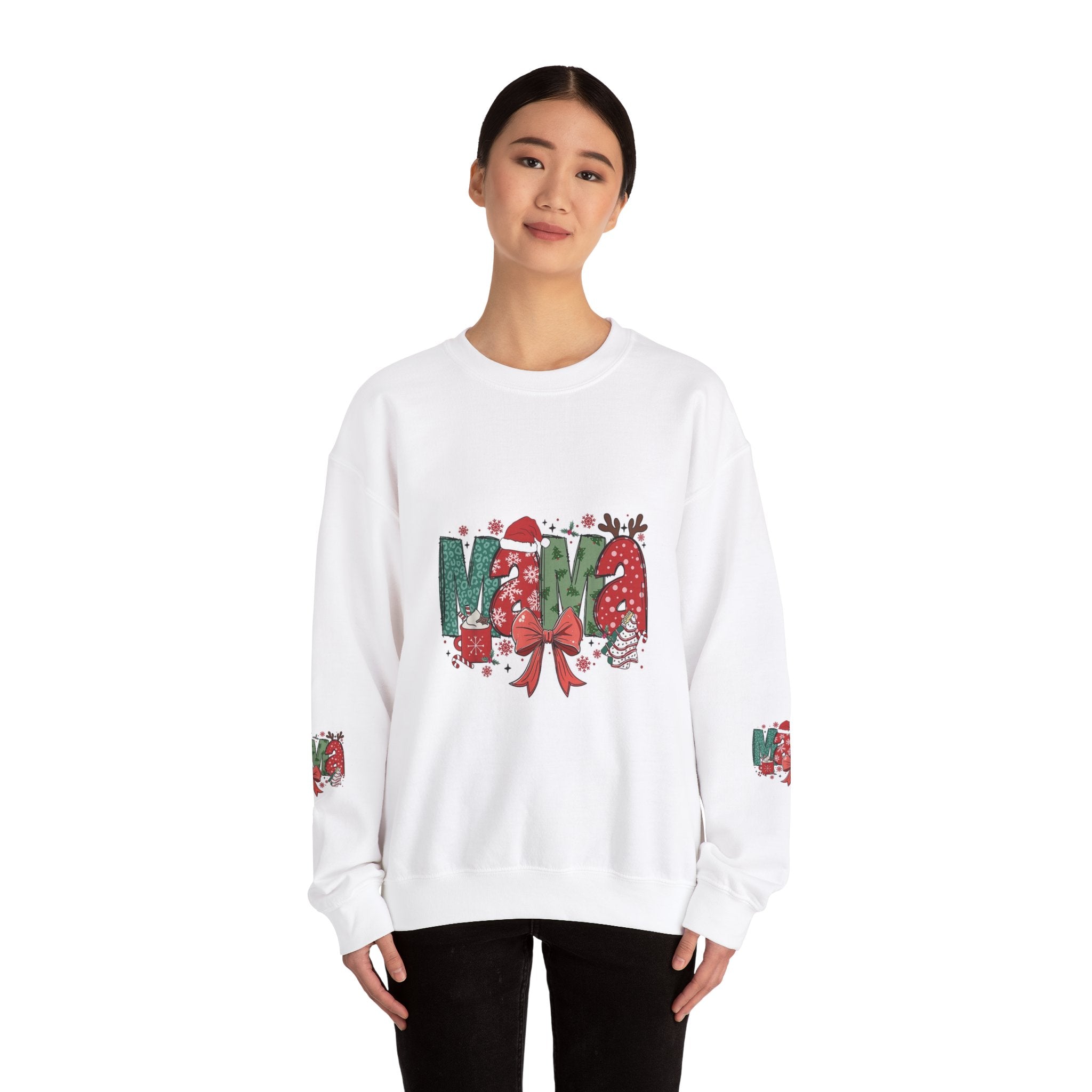 Sweat-shirt à col rond maman en mélange épais 50 % coton et 50 % polyester pour un équilibre parfait entre douceur et durabilité.