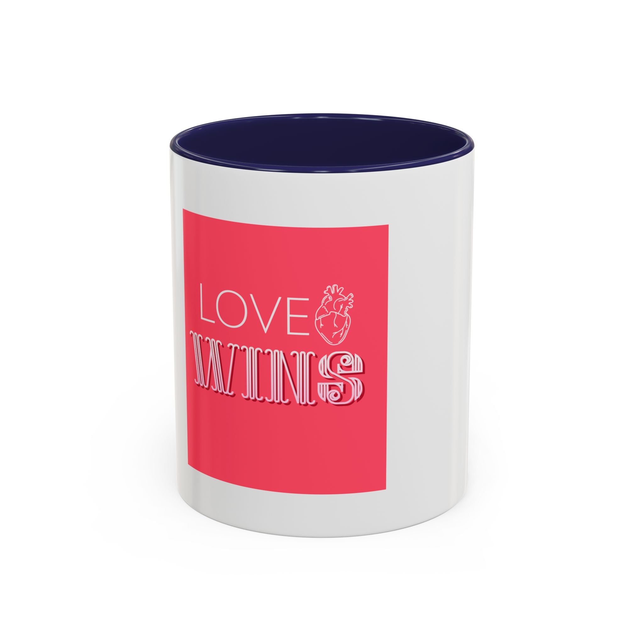 Tasse en Céramique Accentuée love wins- 11 oz & 15 oz, Poignée Ergonomique, Sans Plomb & BPA