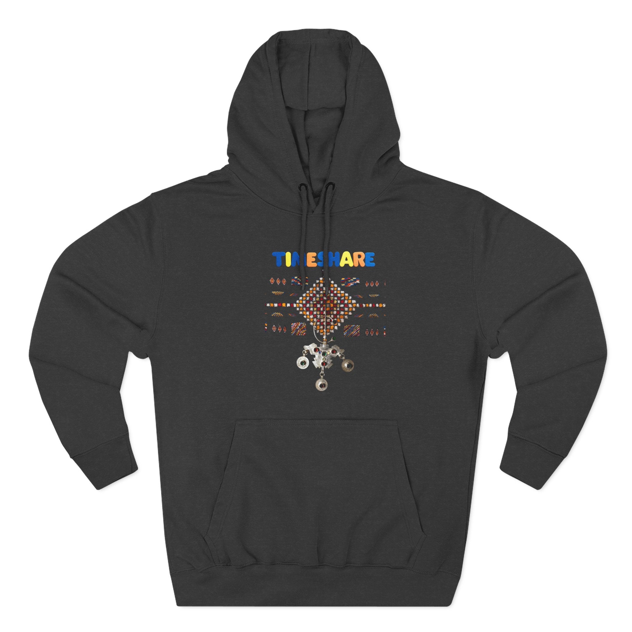 Cozy Artistic Fleece Hoodie, Three-Panel Sweatshirt for Casual Days, Travel and Gifts, Timeshare Theme Apparel