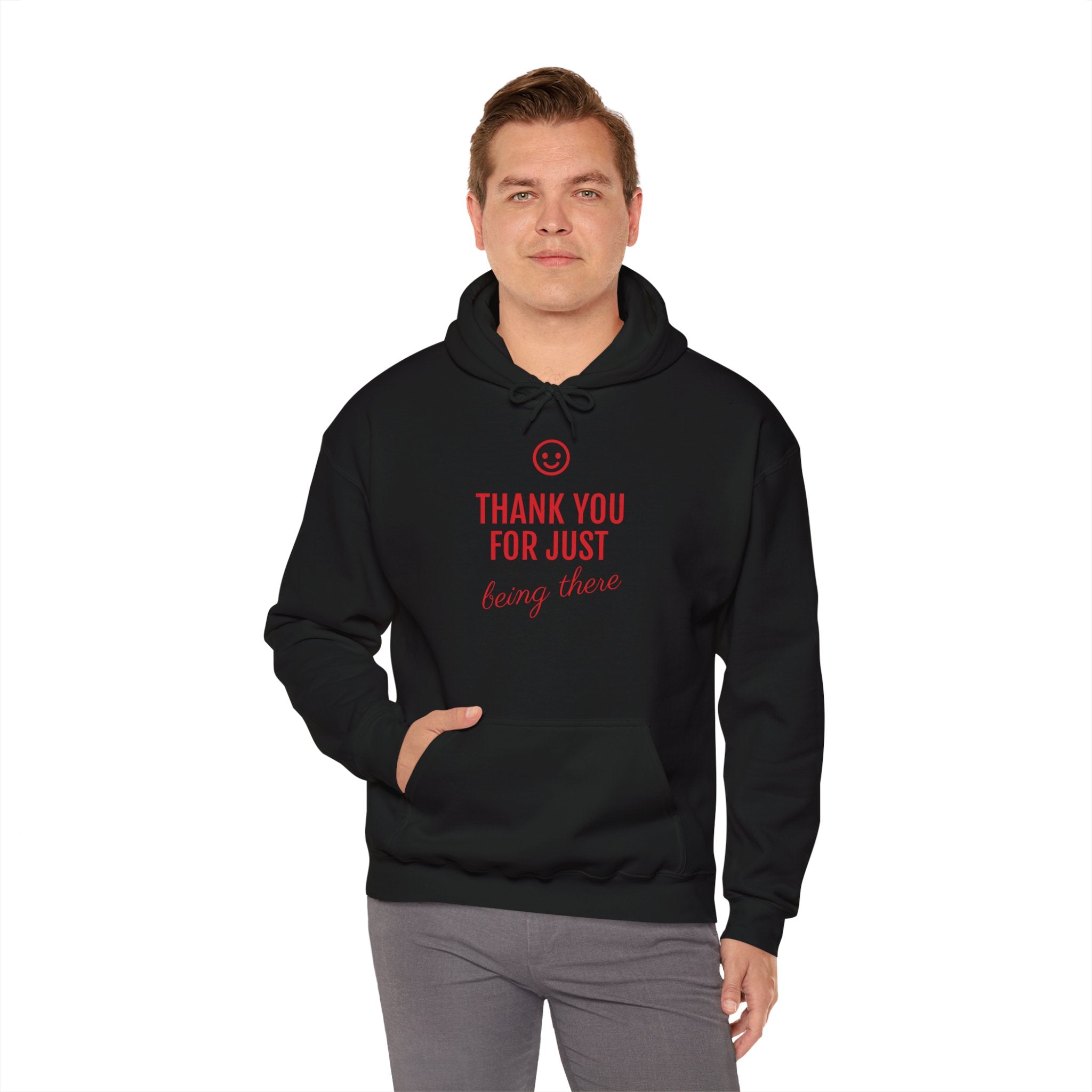 Sweatshirt a capuche unisex épais de coton Fabriqué à partir de coton 100 % cultivé de manière éthique aux États-Unis."thank you"