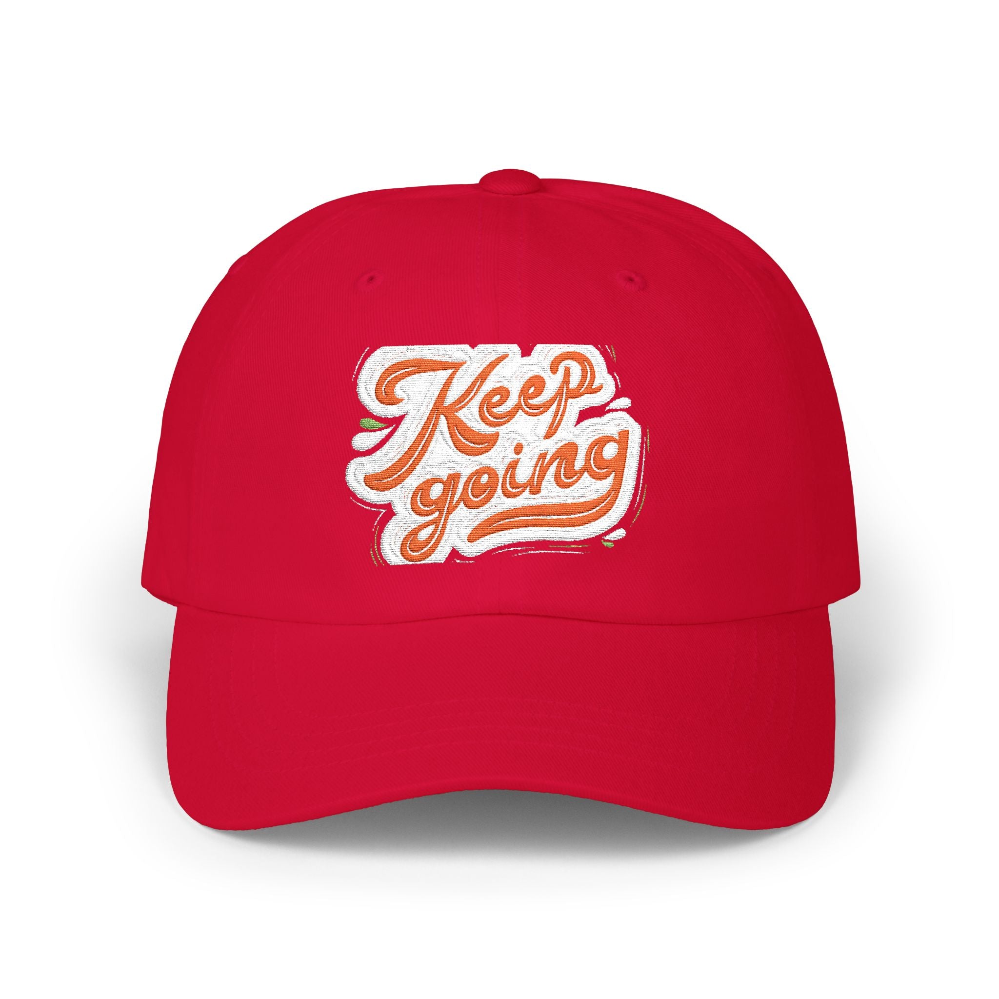 Keep Going Classic Dad Cap - Motivational Hat for Everyday Wear, Gift for Dad, Casual Style, Summer Accessory, Outdoor Cap. Embroidered Text
