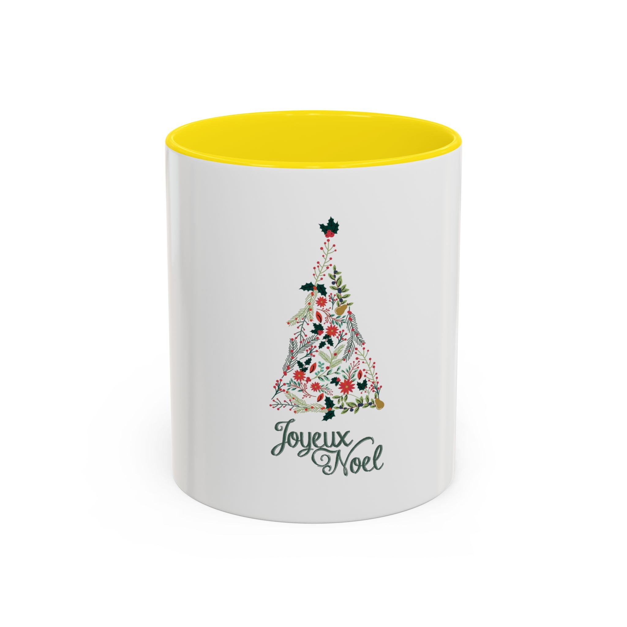 Tasse en Céramique Accentuée sapin joyeux noel - 11 oz & 15 oz, Poignée Ergonomique, Sans Plomb & BPA