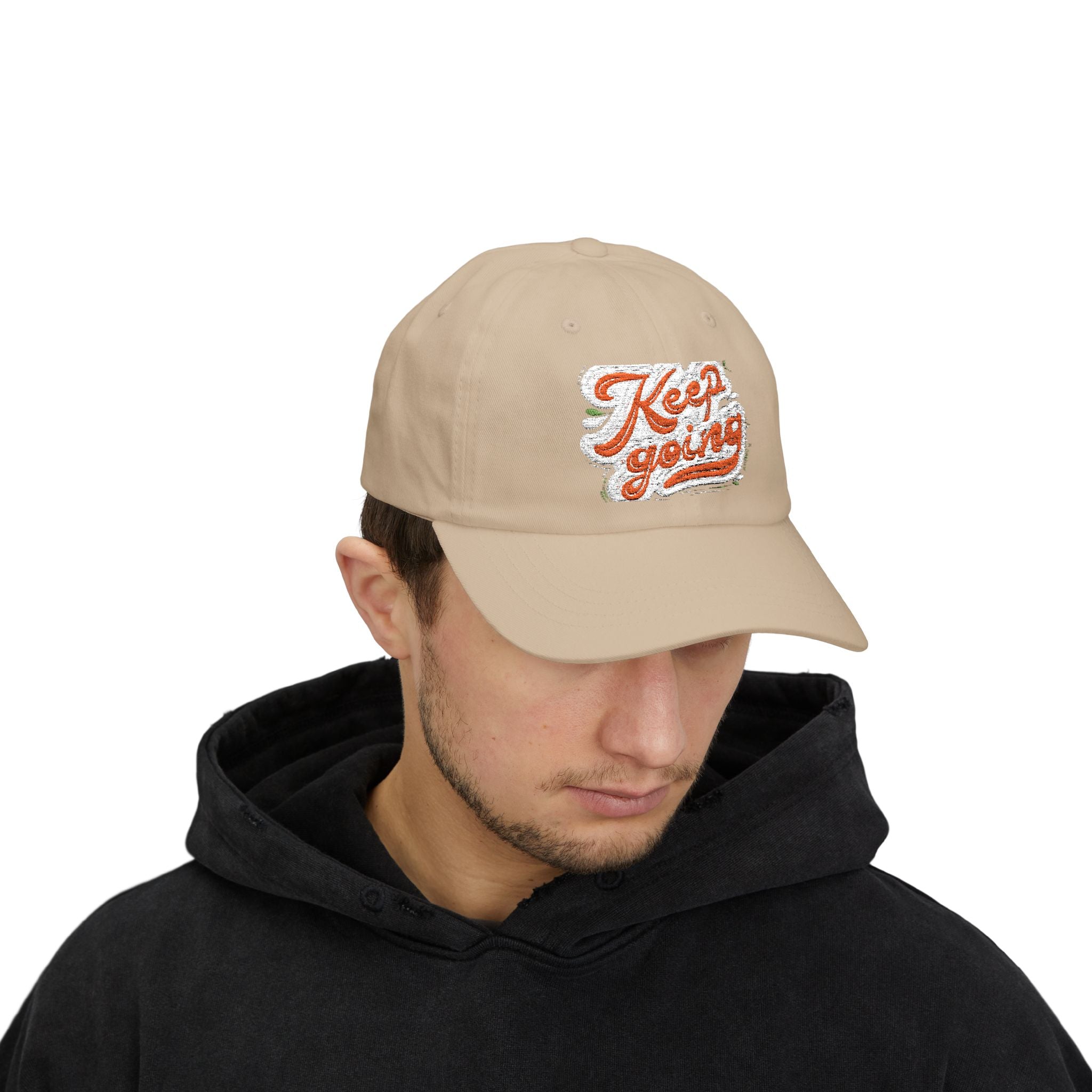 Keep Going Classic Dad Cap - Motivational Hat for Everyday Wear, Gift for Dad, Casual Style, Summer Accessory, Outdoor Cap. Embroidered Text