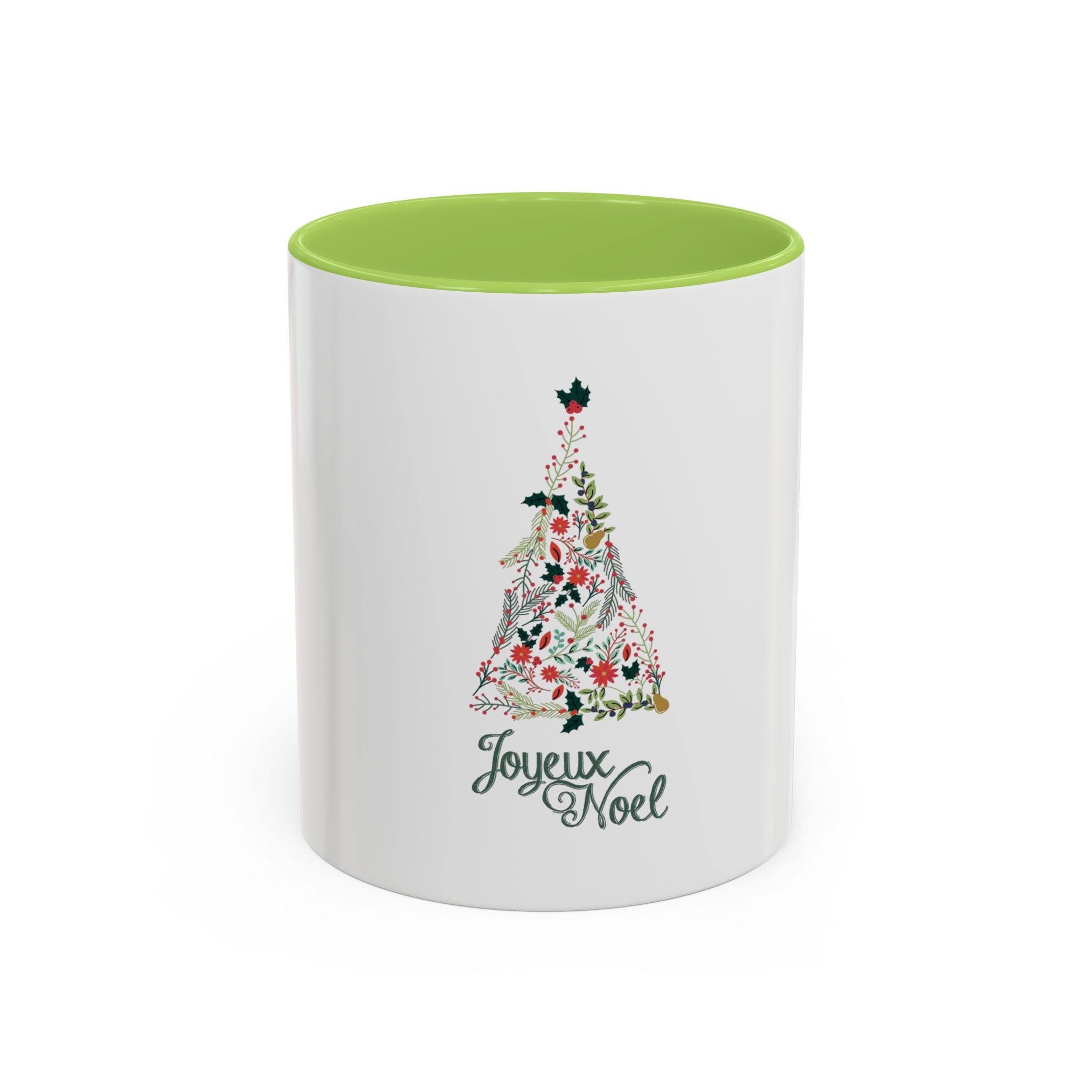 Tasse en Céramique Accentuée sapin joyeux noel - 11 oz & 15 oz, Poignée Ergonomique, Sans Plomb & BPA