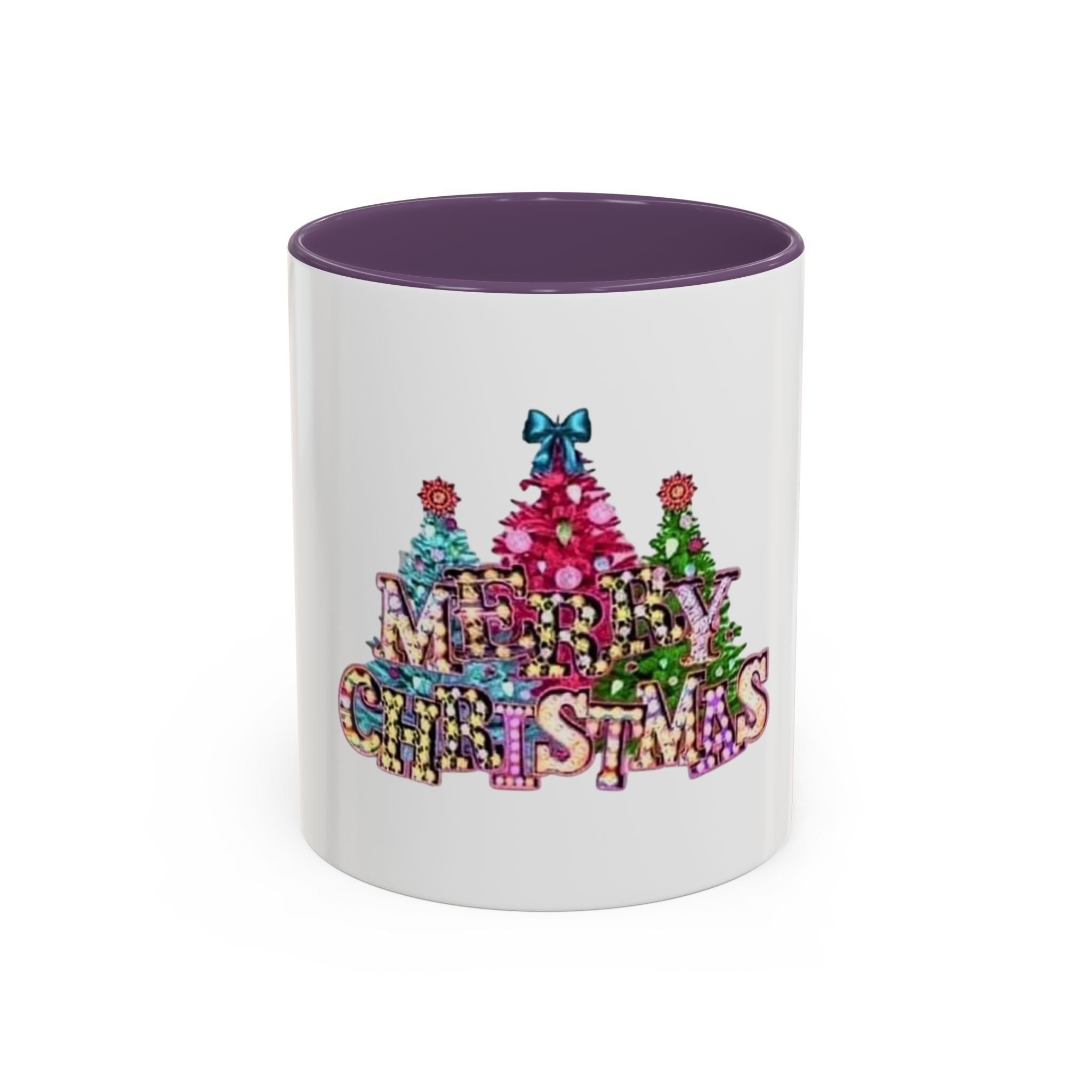 Tasse en Céramique Accentuée Merry christmas- 11 oz & 15 oz, Poignée Ergonomique, Sans Plomb & BPA