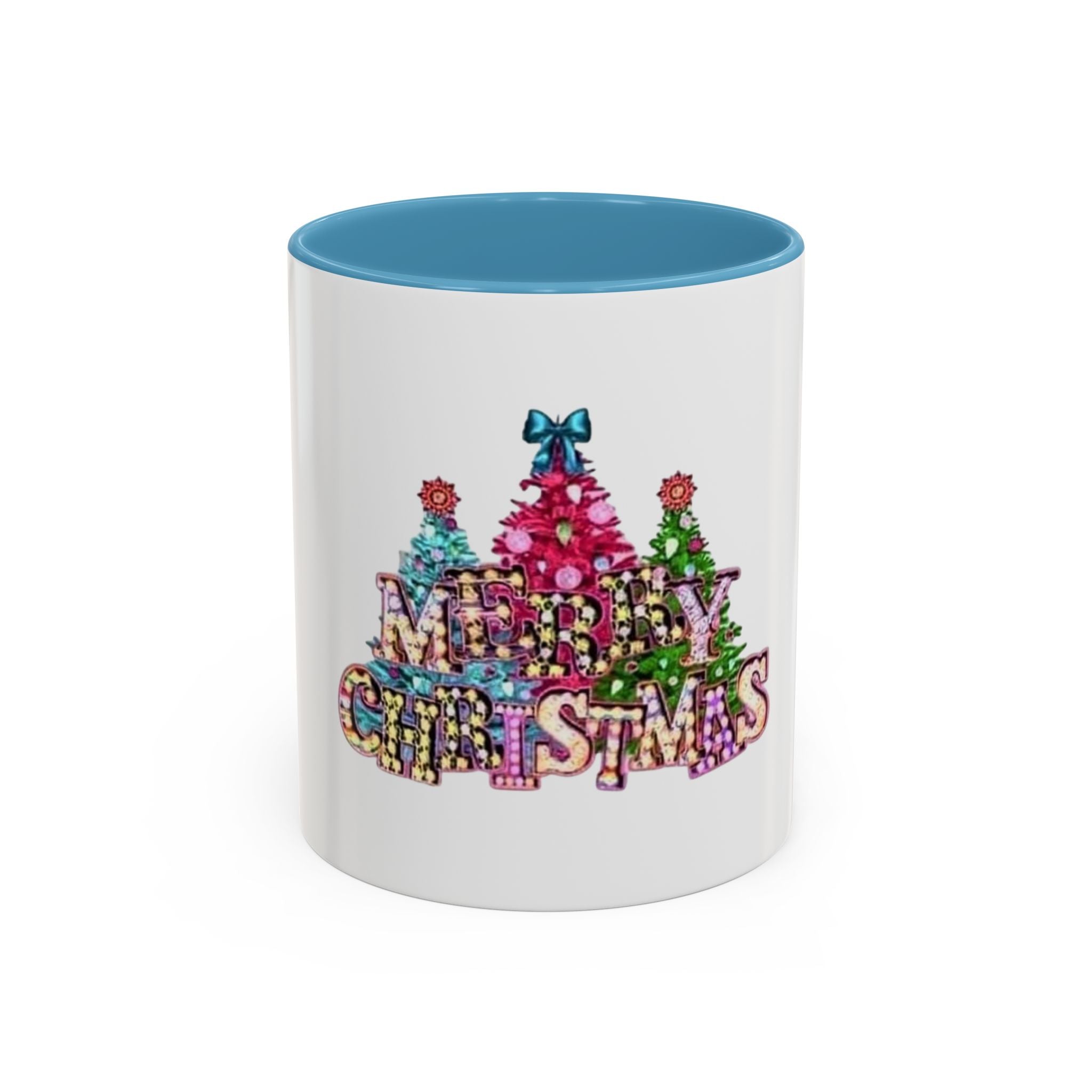 Tasse en Céramique Accentuée Merry christmas- 11 oz & 15 oz, Poignée Ergonomique, Sans Plomb & BPA