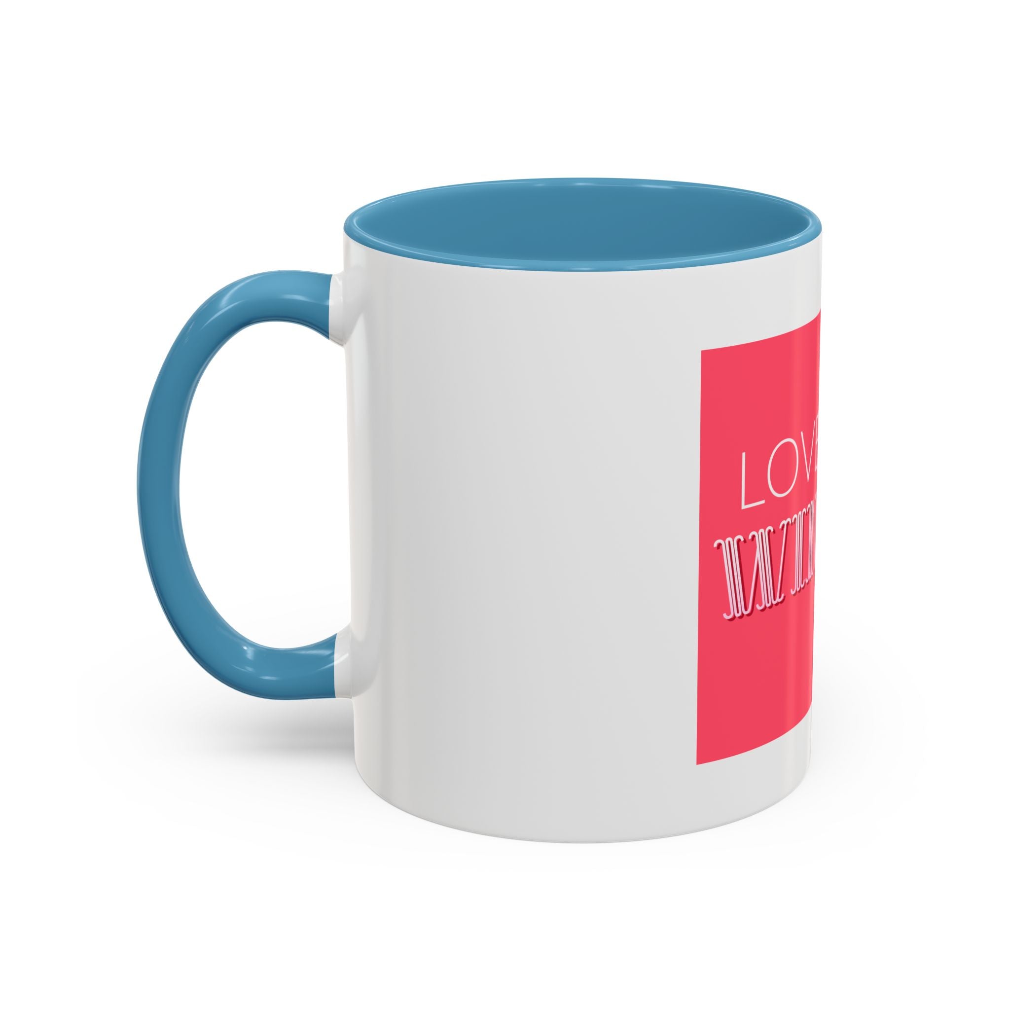 Tasse en Céramique Accentuée love wins- 11 oz & 15 oz, Poignée Ergonomique, Sans Plomb & BPA
