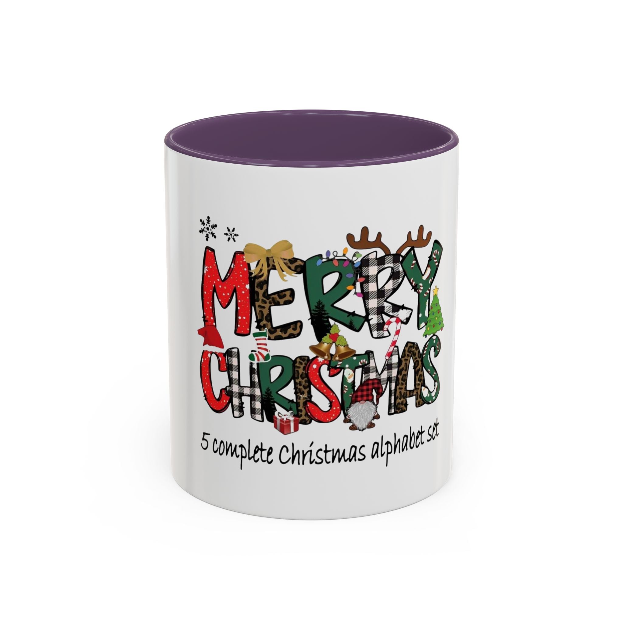 Tasse en Céramique Accentuée - 11 oz & 15 oz, Poignée Ergonomique, Sans Plomb & BPA Merry christmas