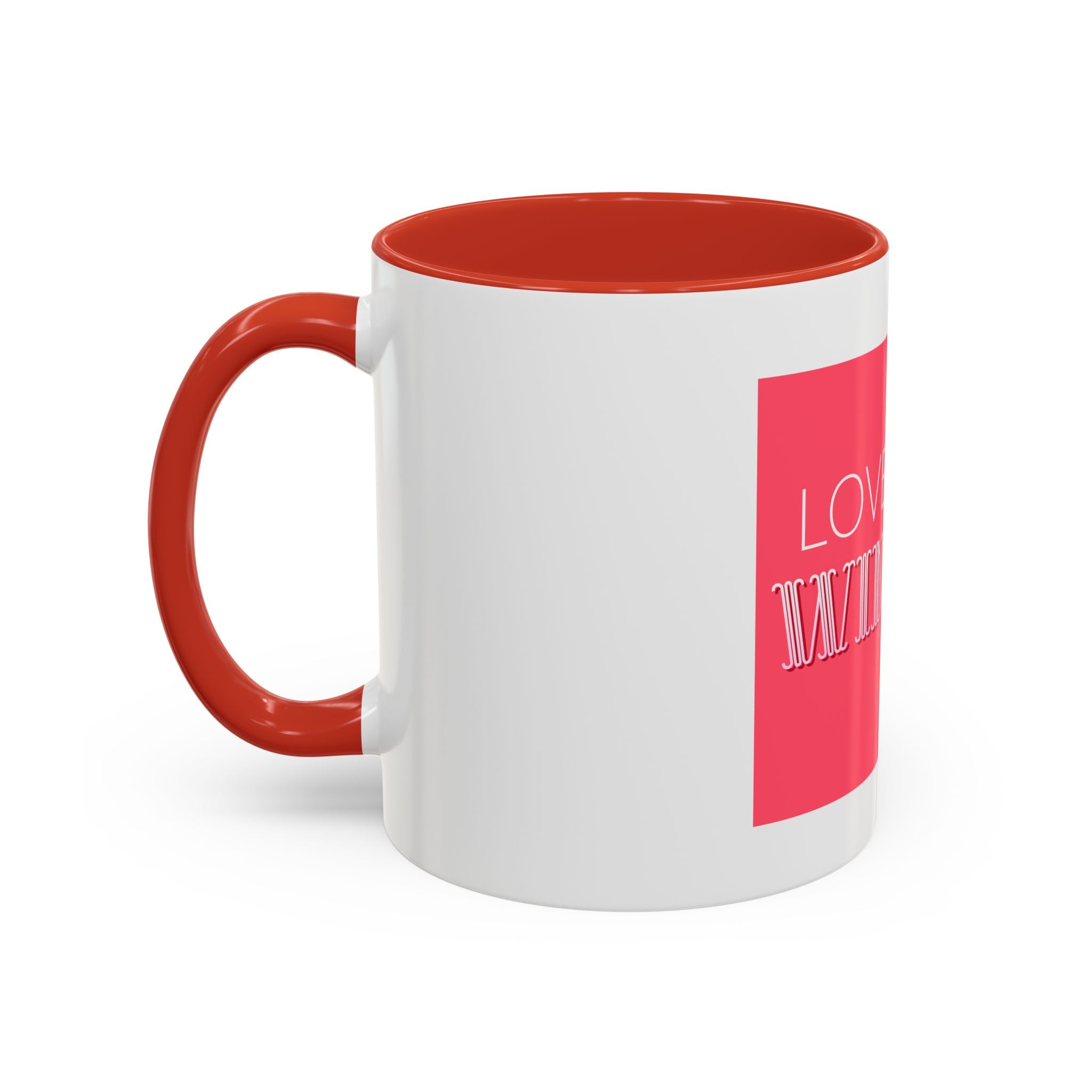 Tasse en Céramique Accentuée love wins- 11 oz & 15 oz, Poignée Ergonomique, Sans Plomb & BPA