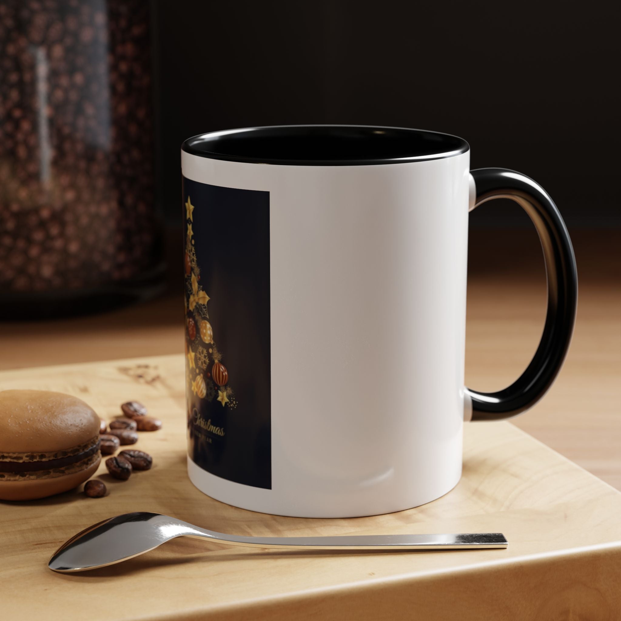 Tasse en Céramique Accentuée Black - 11 oz & 15 oz, Poignée Ergonomique, Sans Plomb & BPA