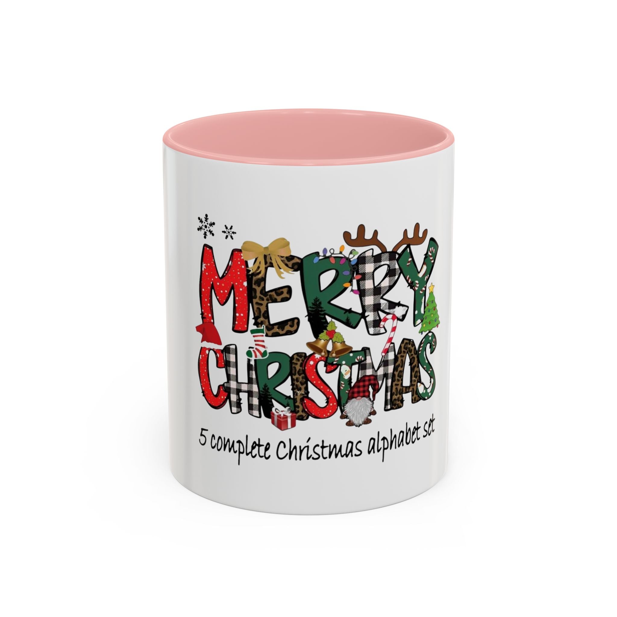 Tasse en Céramique Accentuée - 11 oz & 15 oz, Poignée Ergonomique, Sans Plomb & BPA Merry christmas