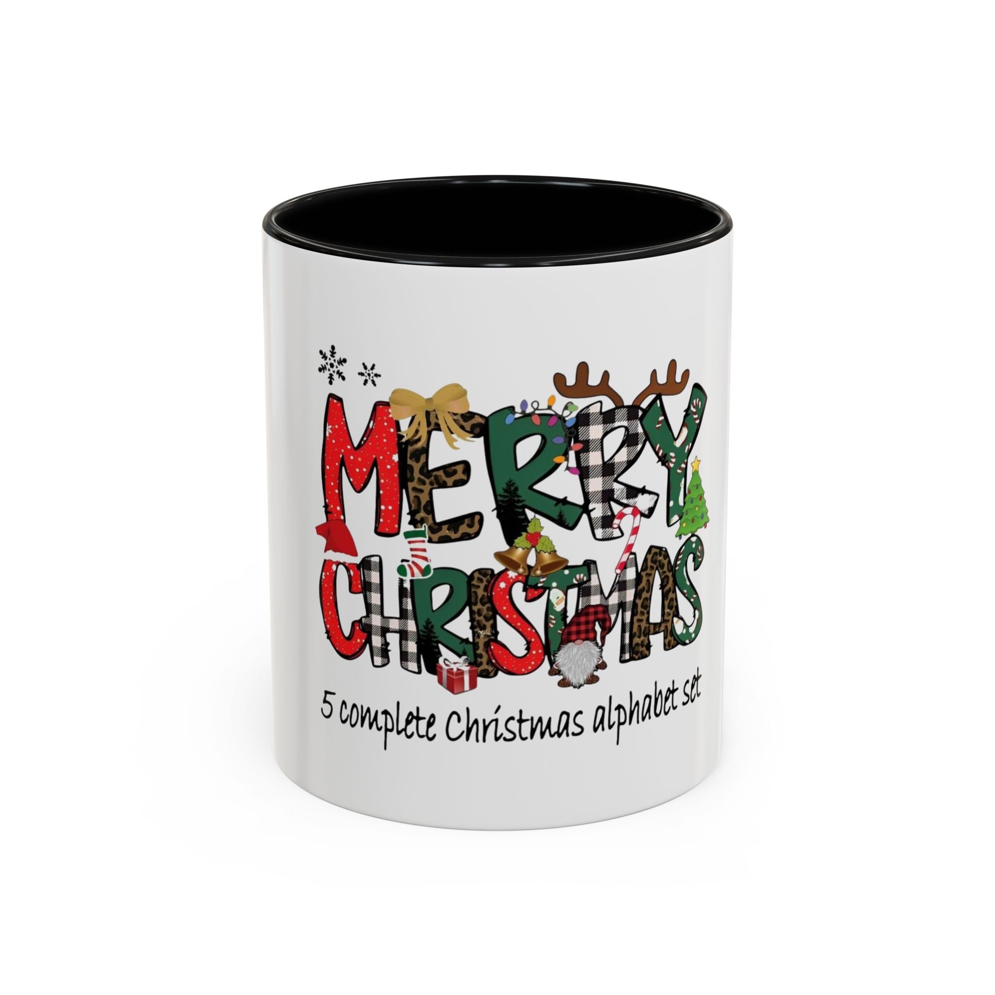 Tasse en Céramique Accentuée - 11 oz & 15 oz, Poignée Ergonomique, Sans Plomb & BPA Merry christmas