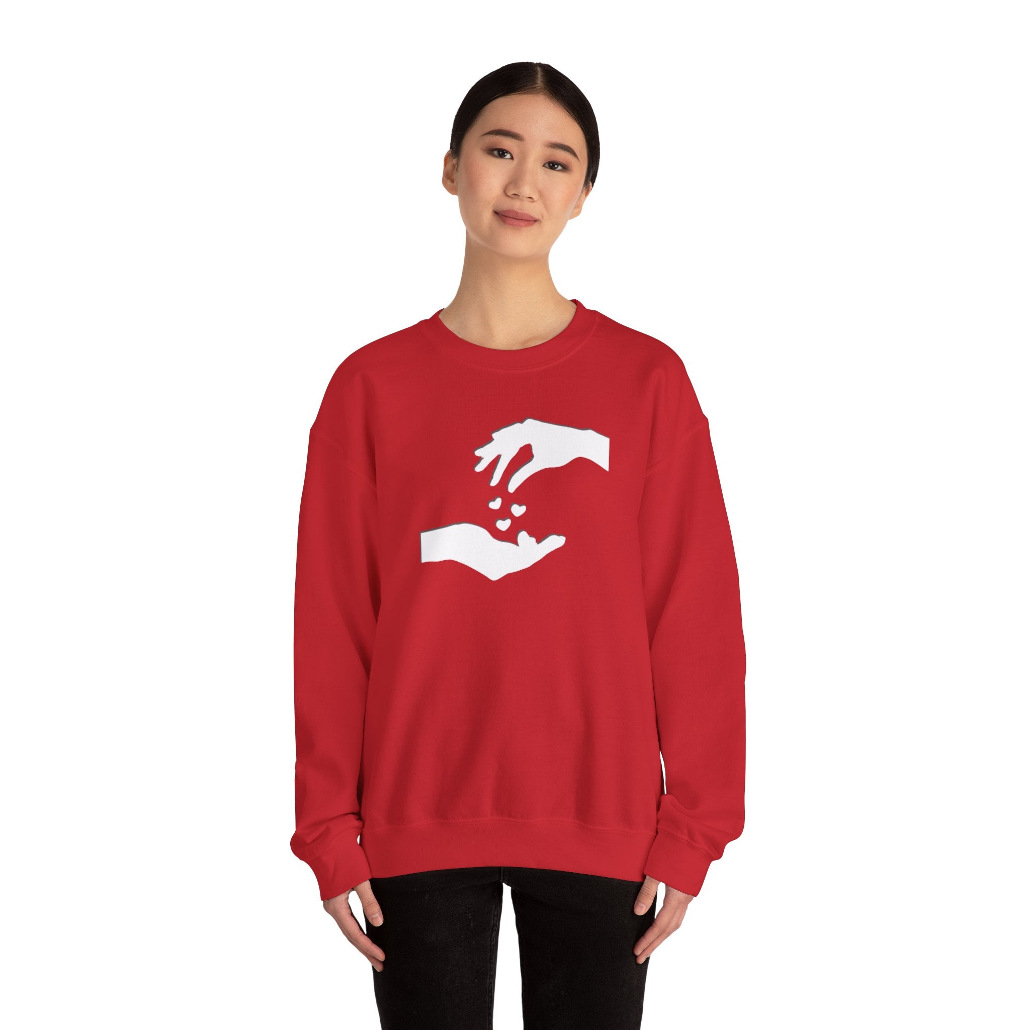 Sweatshirt Unisexe Confortable Mélange équilibré de 50% coton et 50% polyester "hands love"