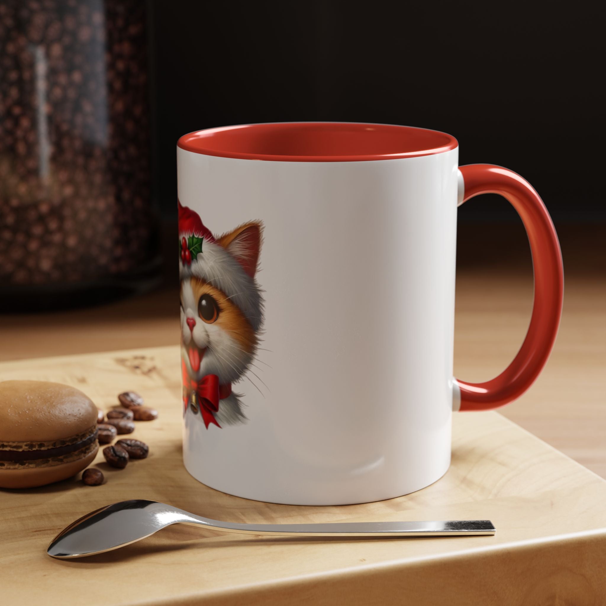 Tasse en Céramique Accentuée chaton - 11 oz & 15 oz, Poignée Ergonomique, Sans Plomb & BPA
