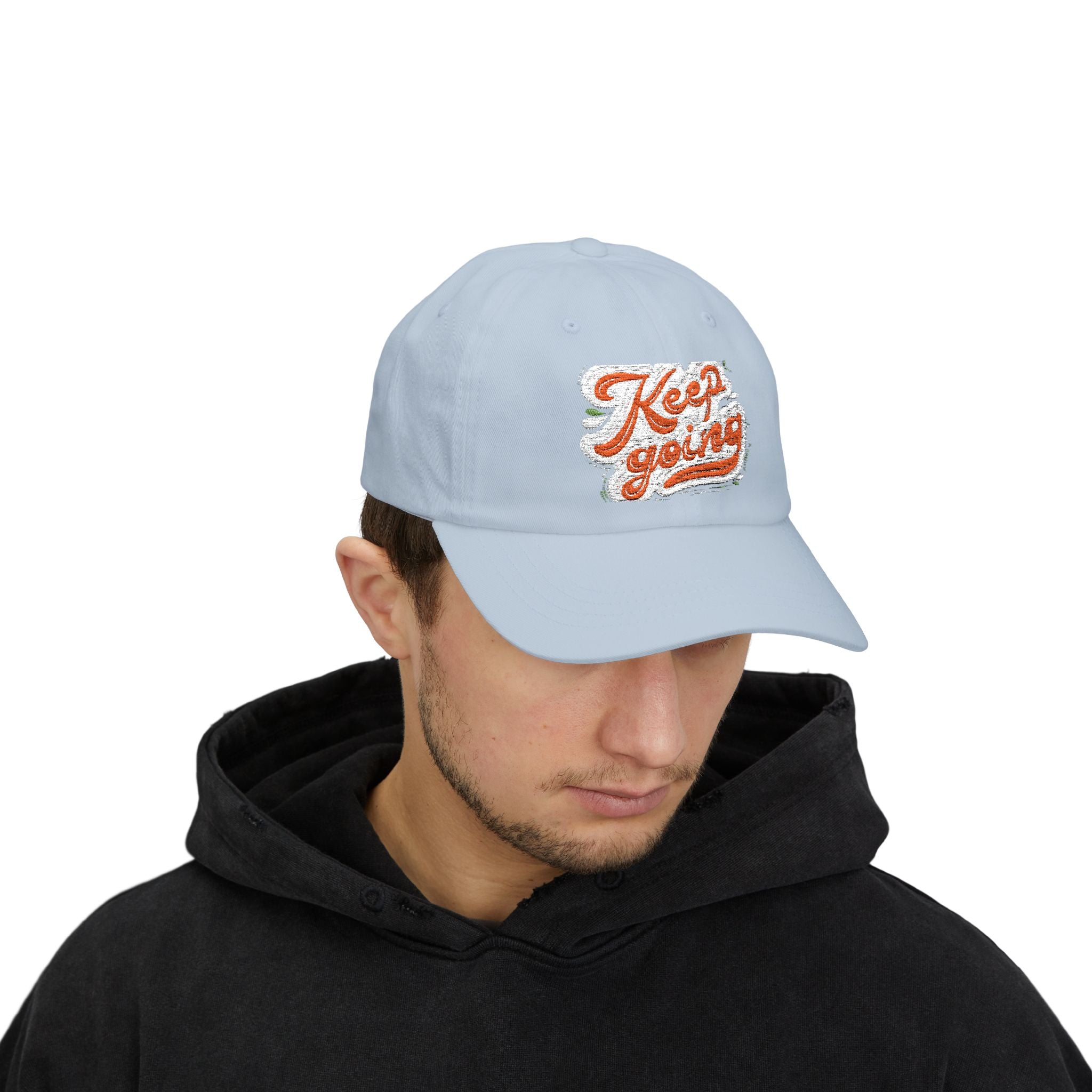 Keep Going Classic Dad Cap - Motivational Hat for Everyday Wear, Gift for Dad, Casual Style, Summer Accessory, Outdoor Cap. Embroidered Text