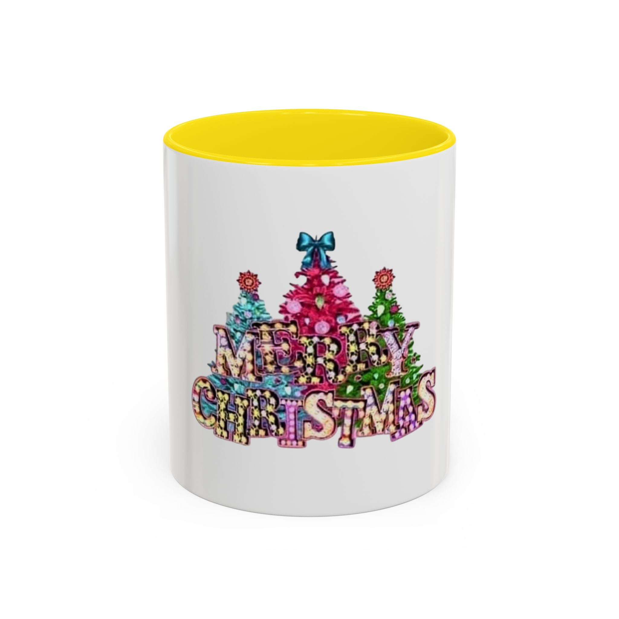 Tasse en Céramique Accentuée Merry christmas- 11 oz & 15 oz, Poignée Ergonomique, Sans Plomb & BPA