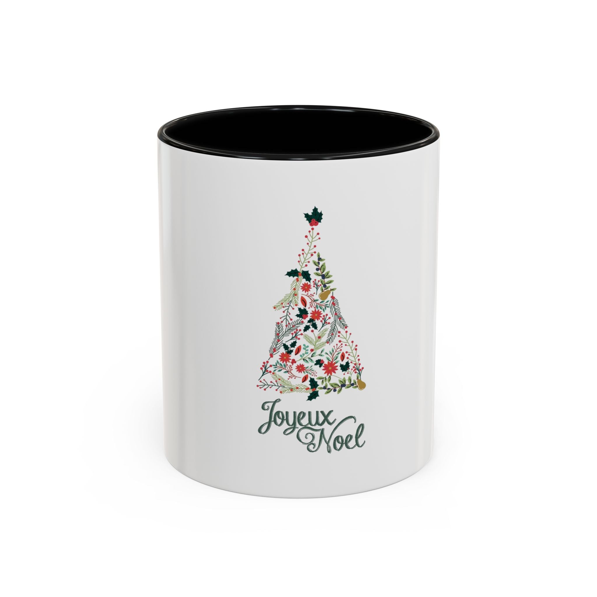 Tasse en Céramique Accentuée sapin joyeux noel - 11 oz & 15 oz, Poignée Ergonomique, Sans Plomb & BPA