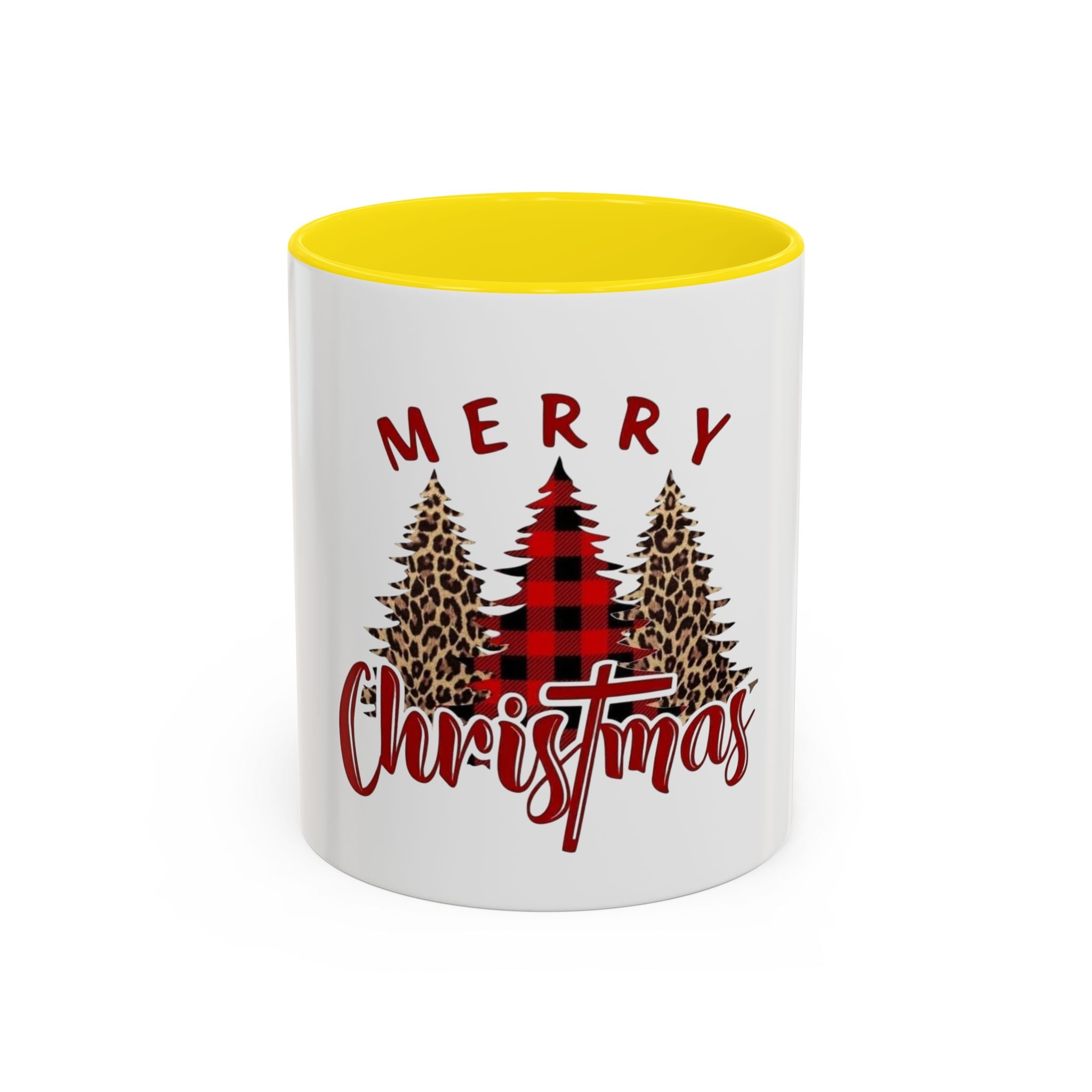 Tasse en Céramique Accentuée sapin de noel - 11 oz & 15 oz, Poignée Ergonomique, Sans Plomb & BPA