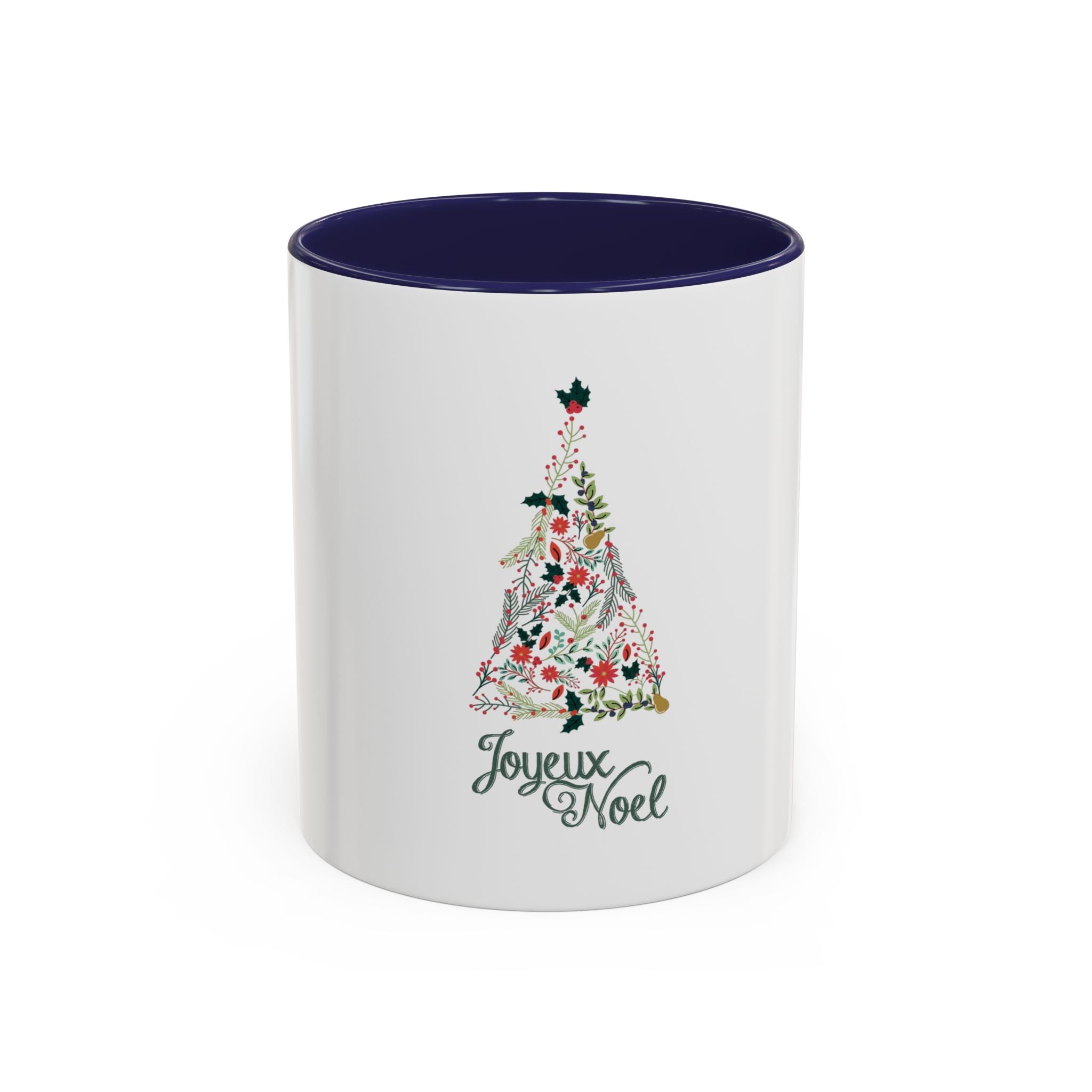 Tasse en Céramique Accentuée sapin joyeux noel - 11 oz & 15 oz, Poignée Ergonomique, Sans Plomb & BPA