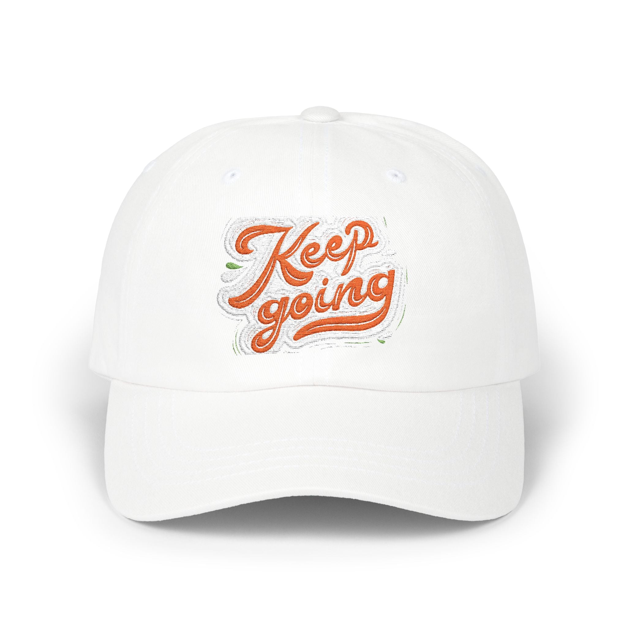 Keep Going Classic Dad Cap - Motivational Hat for Everyday Wear, Gift for Dad, Casual Style, Summer Accessory, Outdoor Cap. Embroidered Text