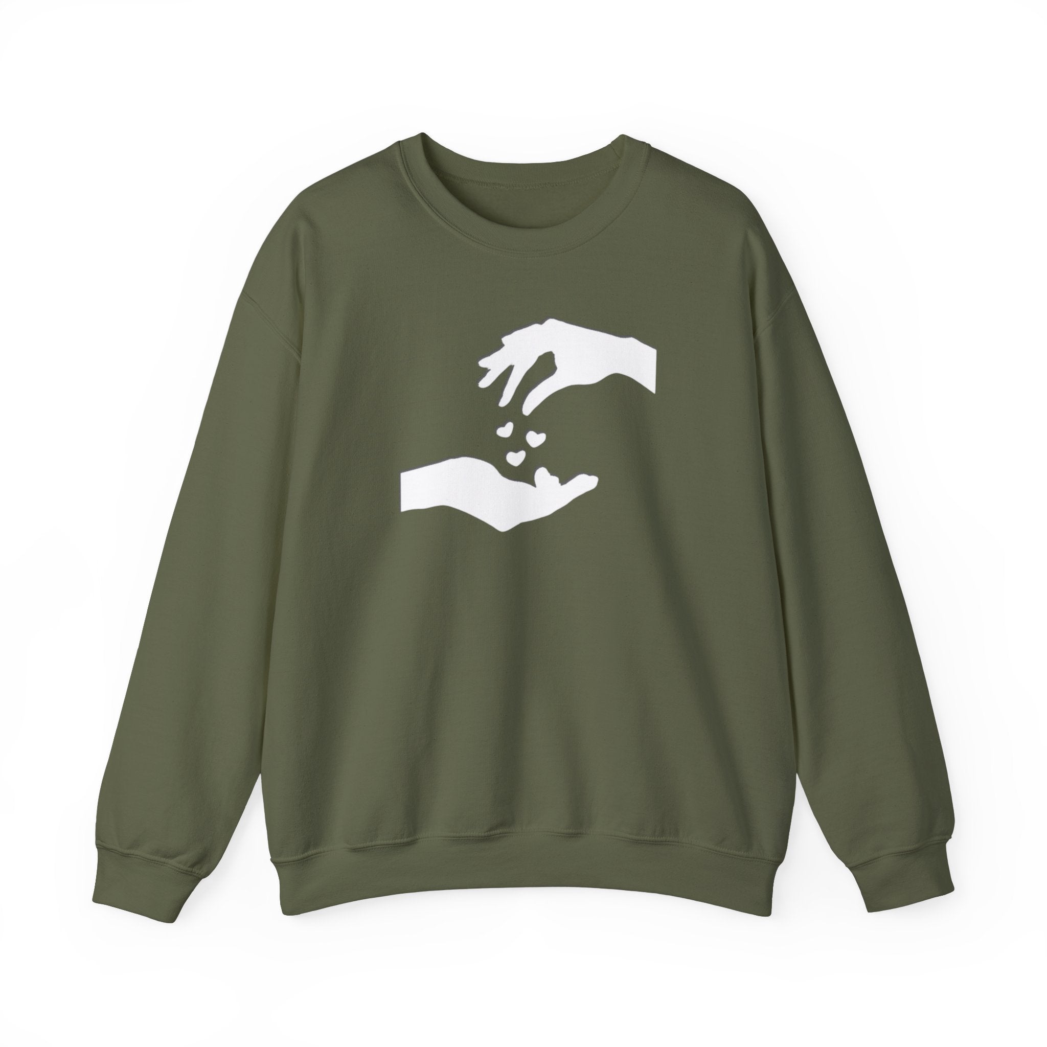 Sweatshirt Unisexe Confortable Mélange équilibré de 50% coton et 50% polyester "hands love"