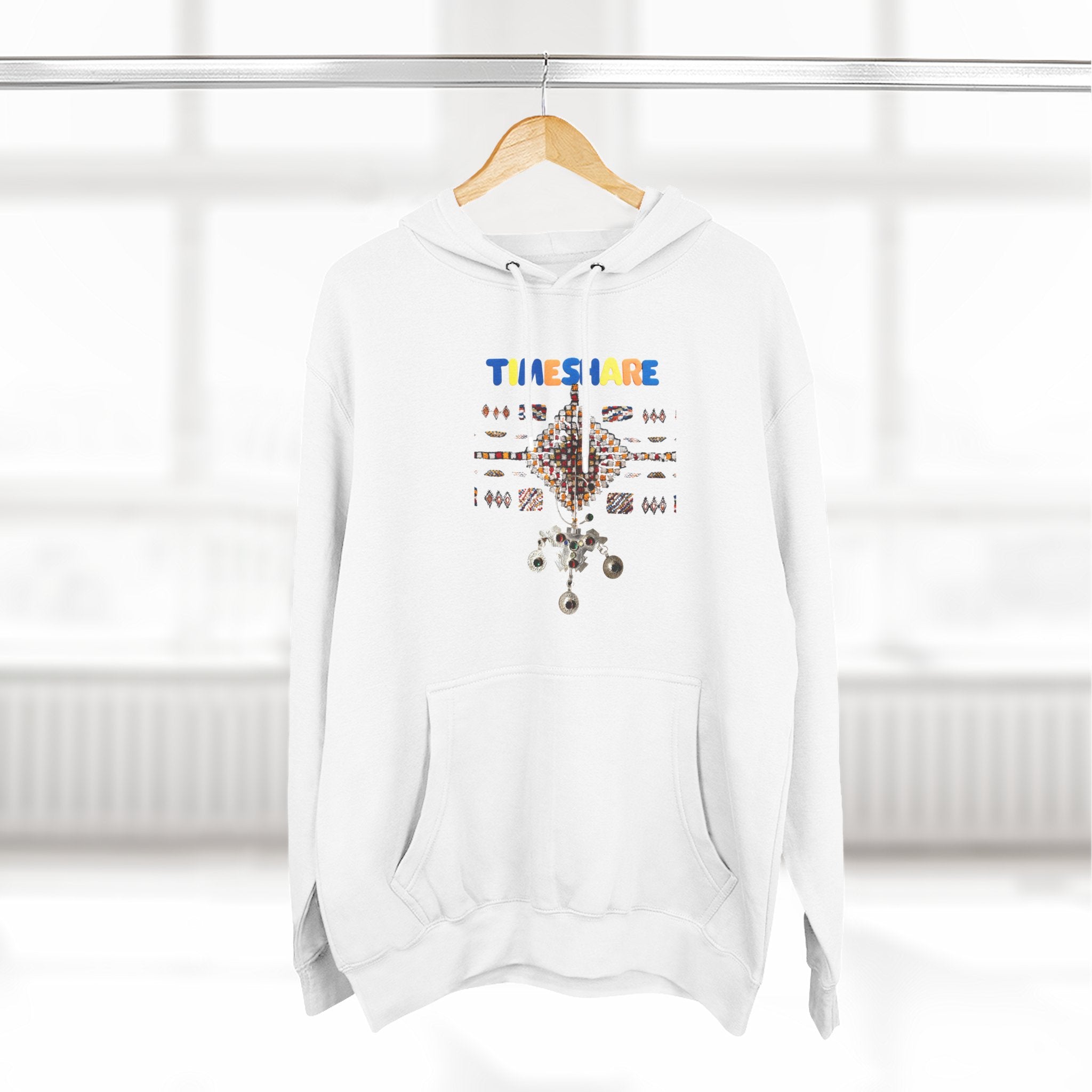 Cozy Artistic Fleece Hoodie, Three-Panel Sweatshirt for Casual Days, Travel and Gifts, Timeshare Theme Apparel