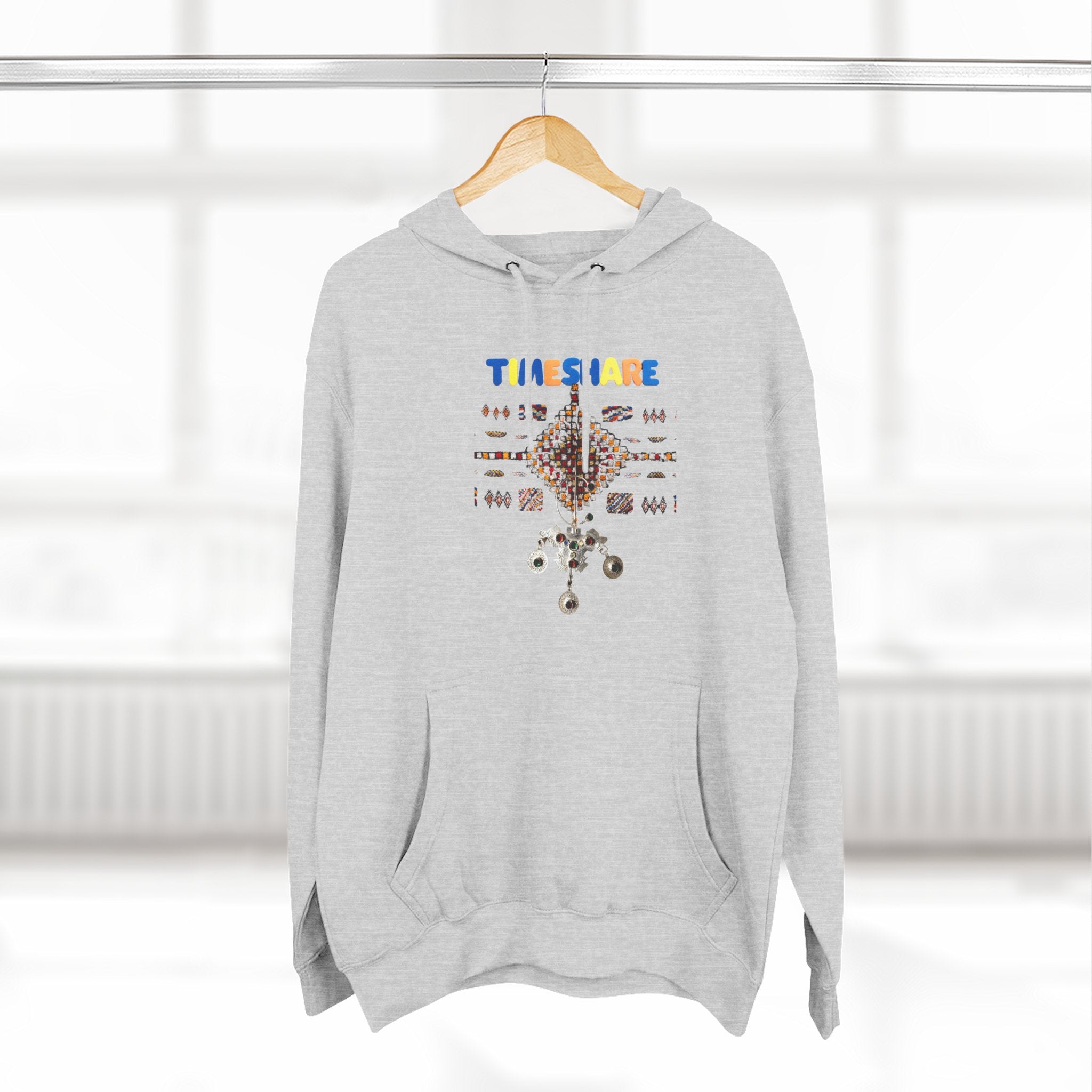 Cozy Artistic Fleece Hoodie, Three-Panel Sweatshirt for Casual Days, Travel and Gifts, Timeshare Theme Apparel