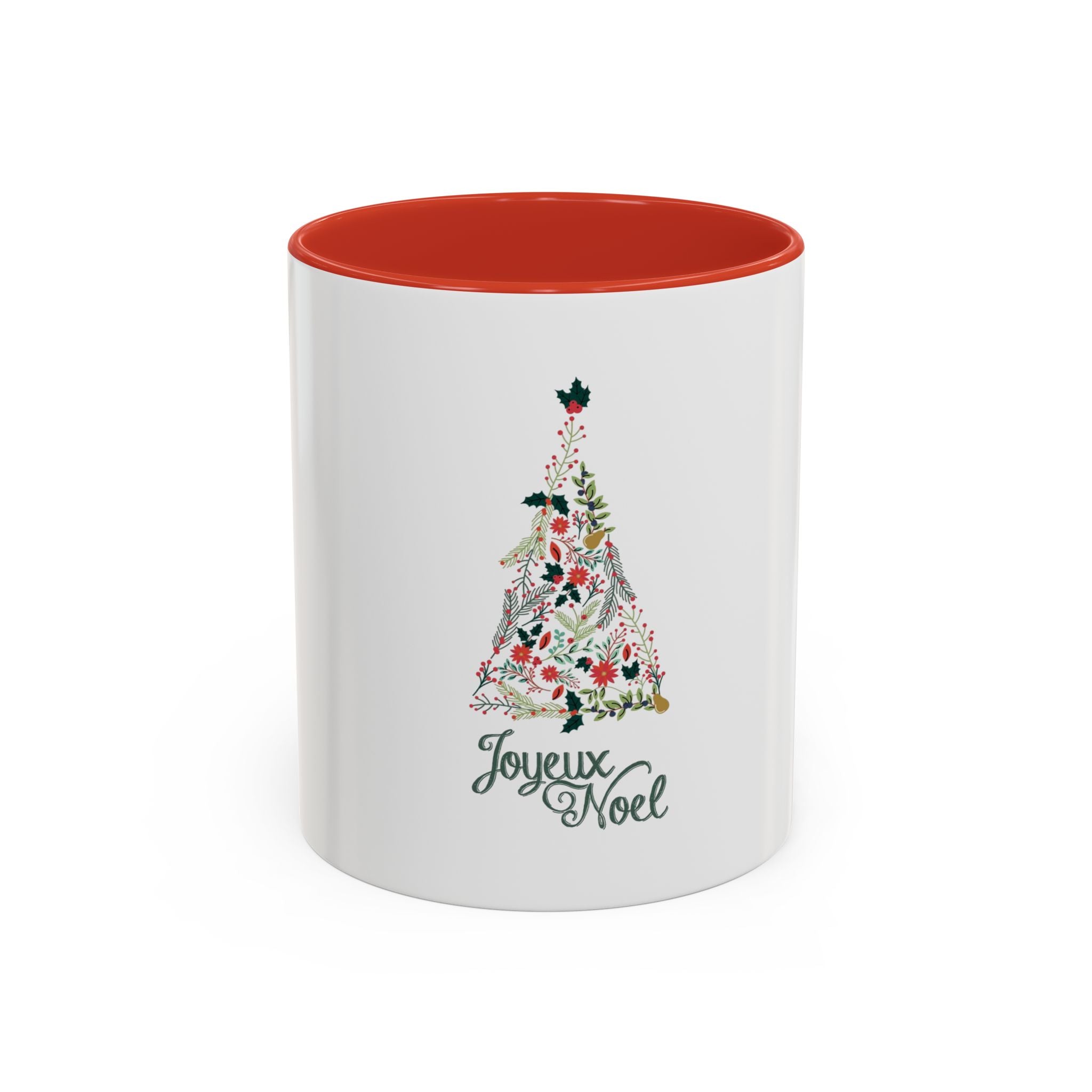 Tasse en Céramique Accentuée sapin joyeux noel - 11 oz & 15 oz, Poignée Ergonomique, Sans Plomb & BPA