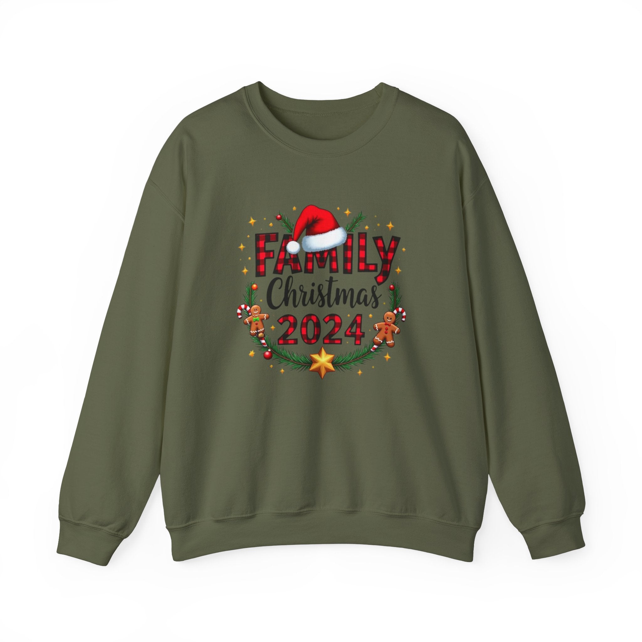 Sweat-shirt Ras du Cou Unisexe Gildan family christmas- Confort Coton/Polyester