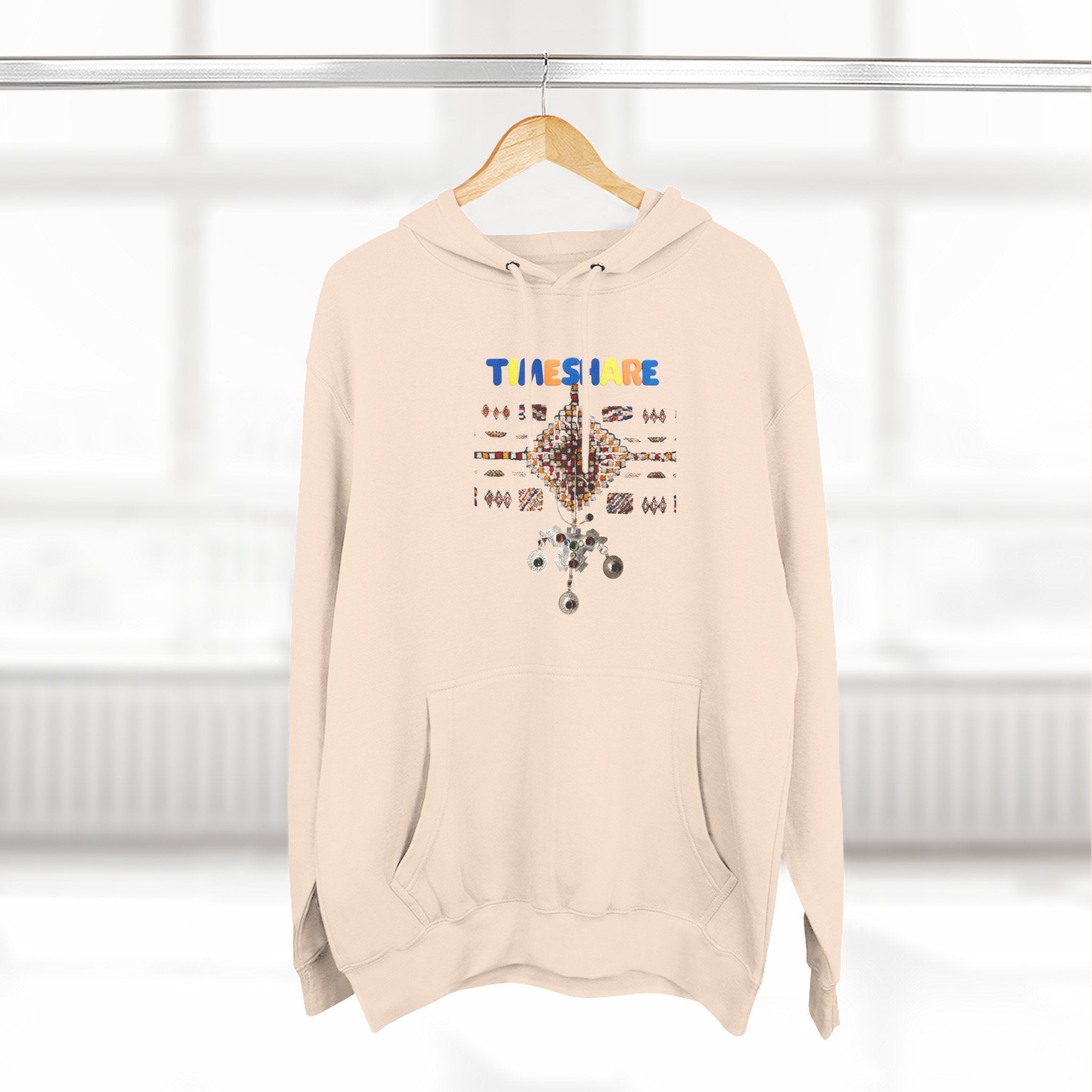 Cozy Artistic Fleece Hoodie, Three-Panel Sweatshirt for Casual Days, Travel and Gifts, Timeshare Theme Apparel