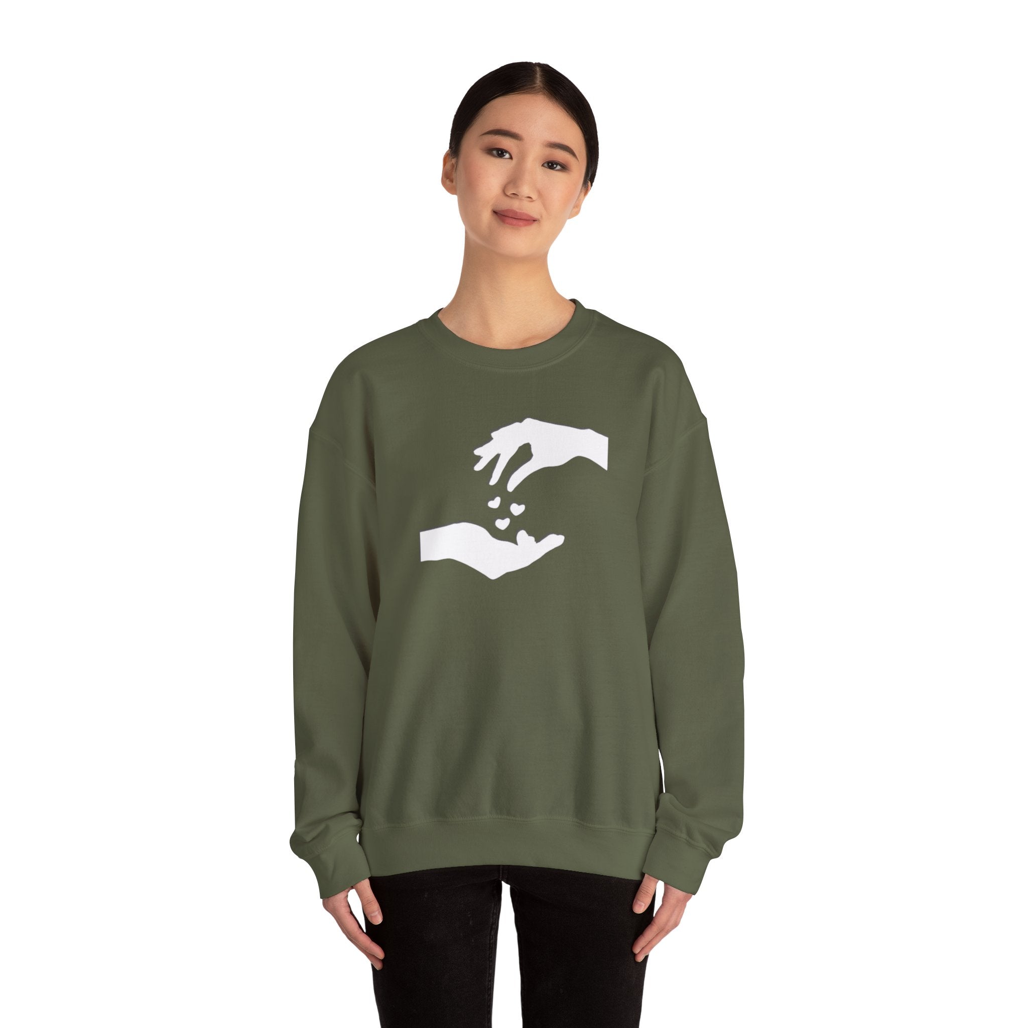 Sweatshirt Unisexe Confortable Mélange équilibré de 50% coton et 50% polyester "hands love"