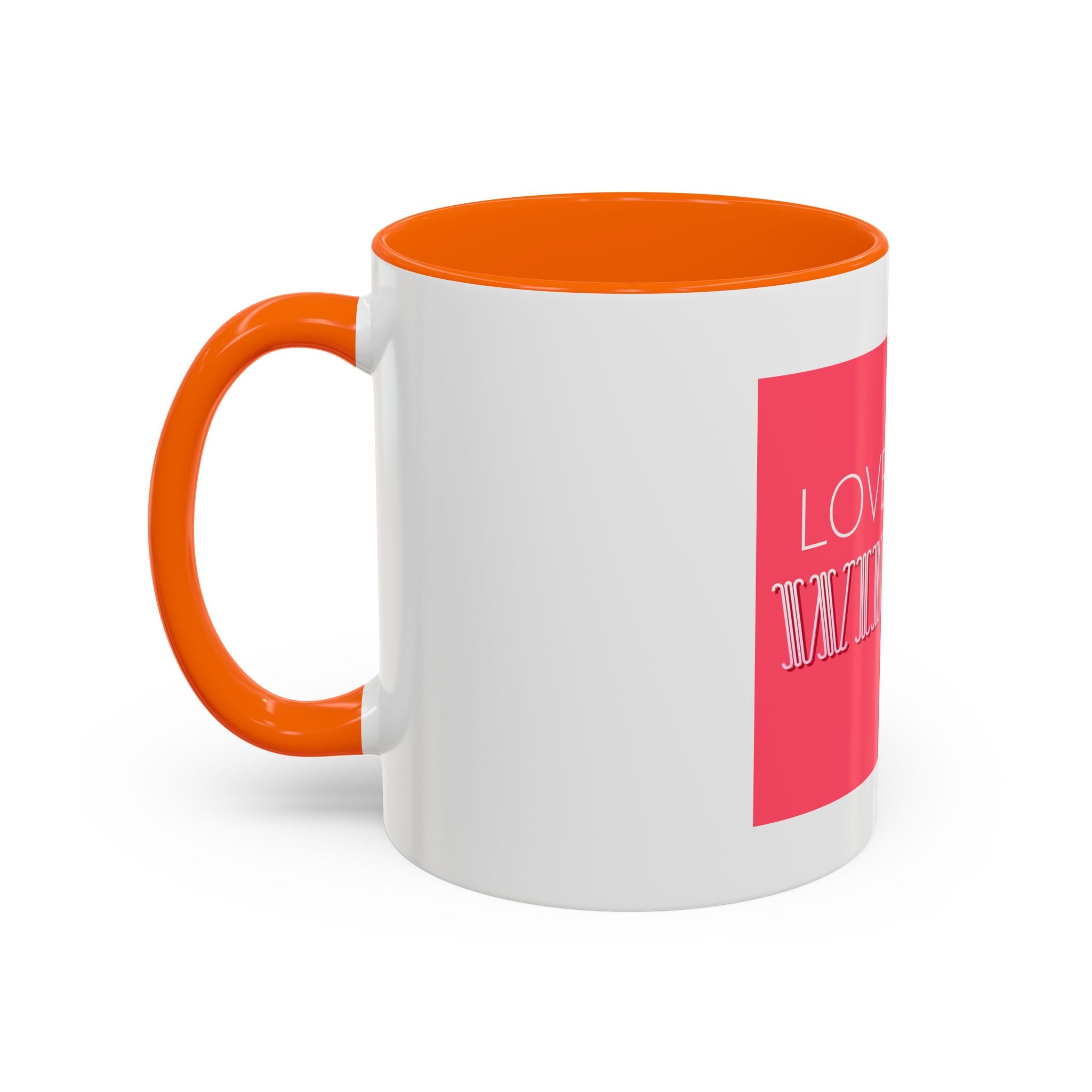 Tasse en Céramique Accentuée love wins- 11 oz & 15 oz, Poignée Ergonomique, Sans Plomb & BPA