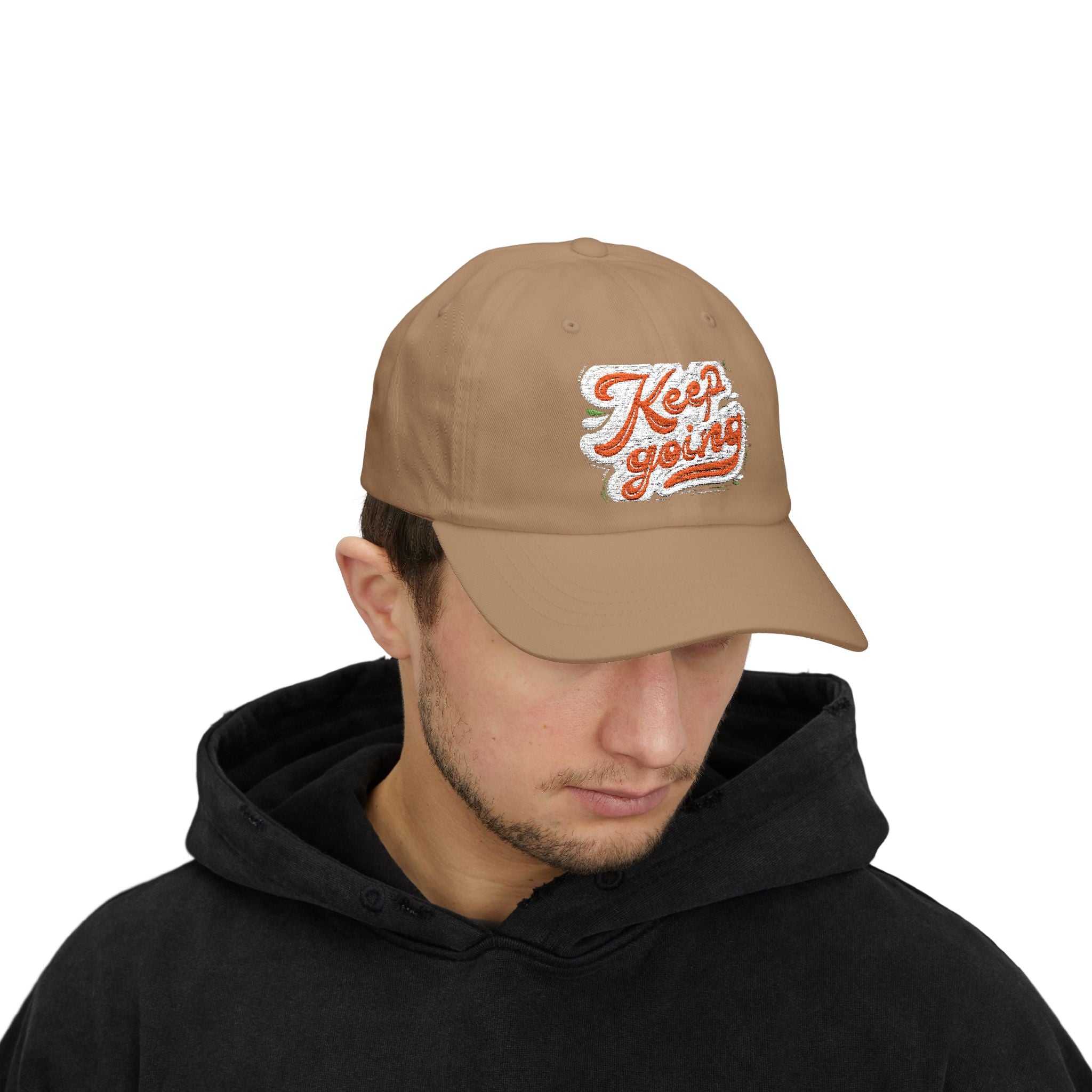 Keep Going Classic Dad Cap - Motivational Hat for Everyday Wear, Gift for Dad, Casual Style, Summer Accessory, Outdoor Cap. Embroidered Text