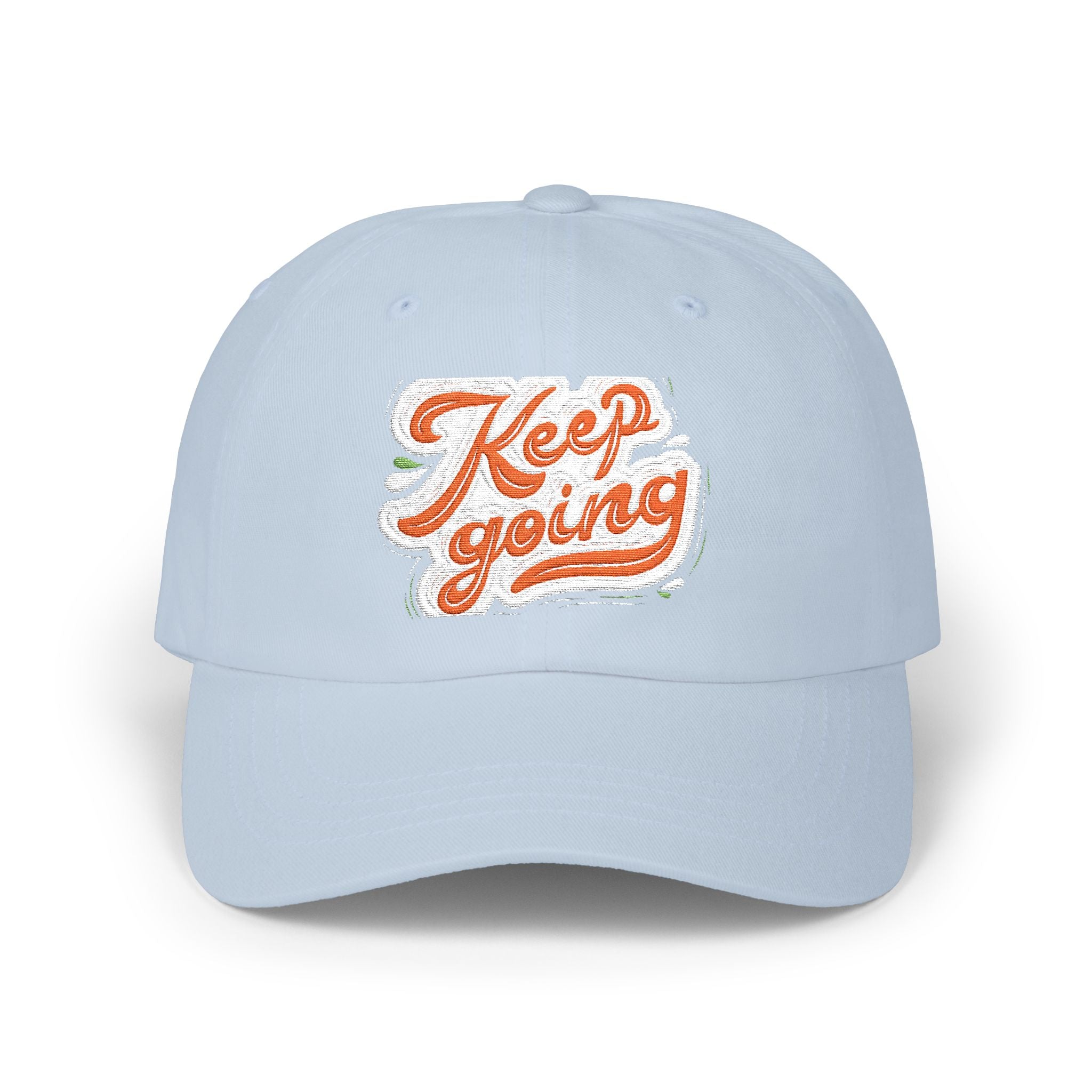 Keep Going Classic Dad Cap - Motivational Hat for Everyday Wear, Gift for Dad, Casual Style, Summer Accessory, Outdoor Cap. Embroidered Text