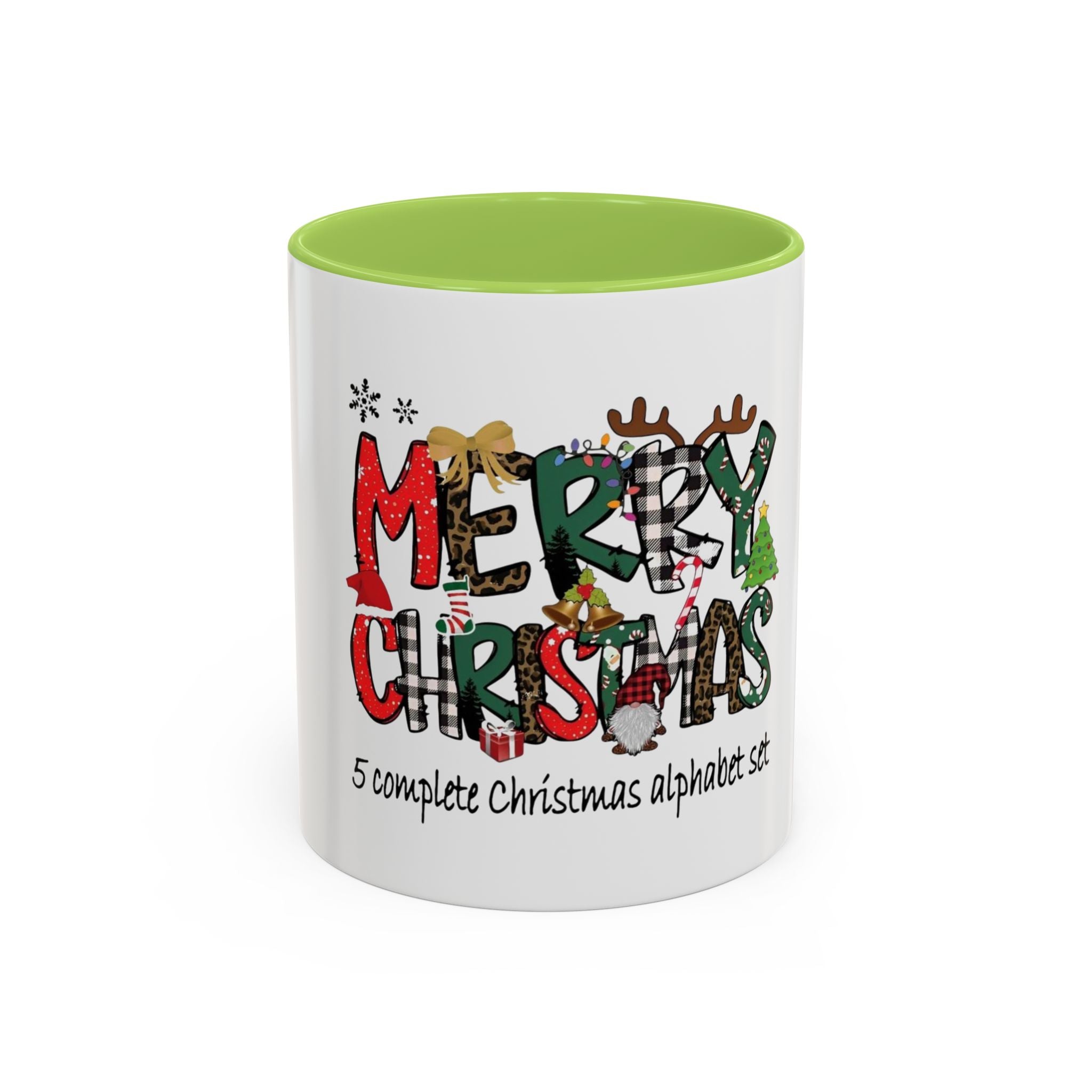 Tasse en Céramique Accentuée - 11 oz & 15 oz, Poignée Ergonomique, Sans Plomb & BPA Merry christmas