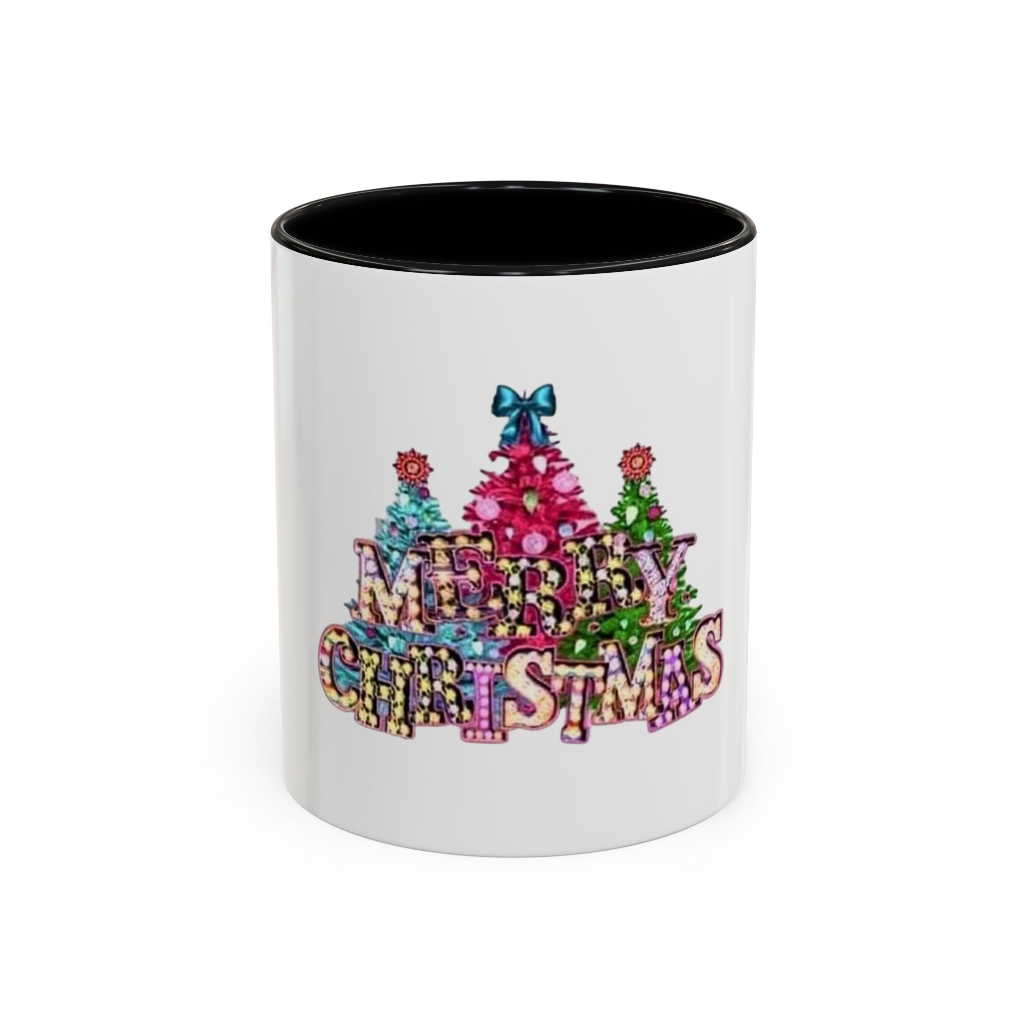 Tasse en Céramique Accentuée Merry christmas- 11 oz & 15 oz, Poignée Ergonomique, Sans Plomb & BPA