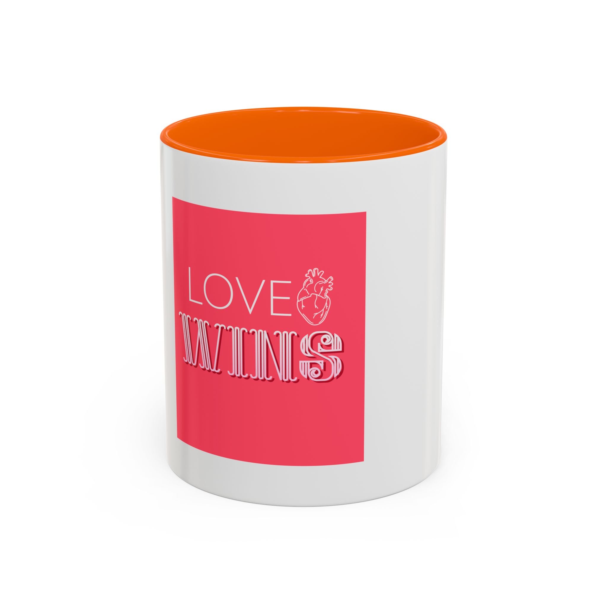 Tasse en Céramique Accentuée love wins- 11 oz & 15 oz, Poignée Ergonomique, Sans Plomb & BPA