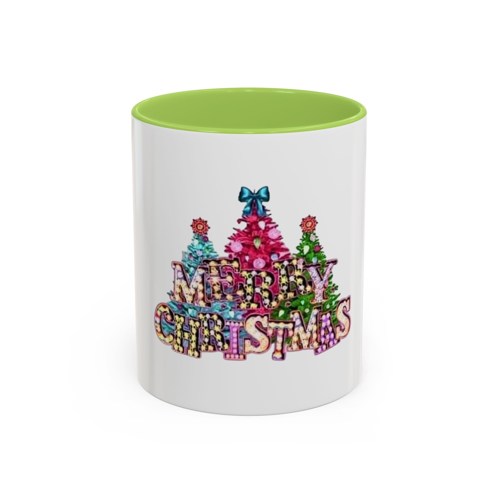 Tasse en Céramique Accentuée Merry christmas- 11 oz & 15 oz, Poignée Ergonomique, Sans Plomb & BPA