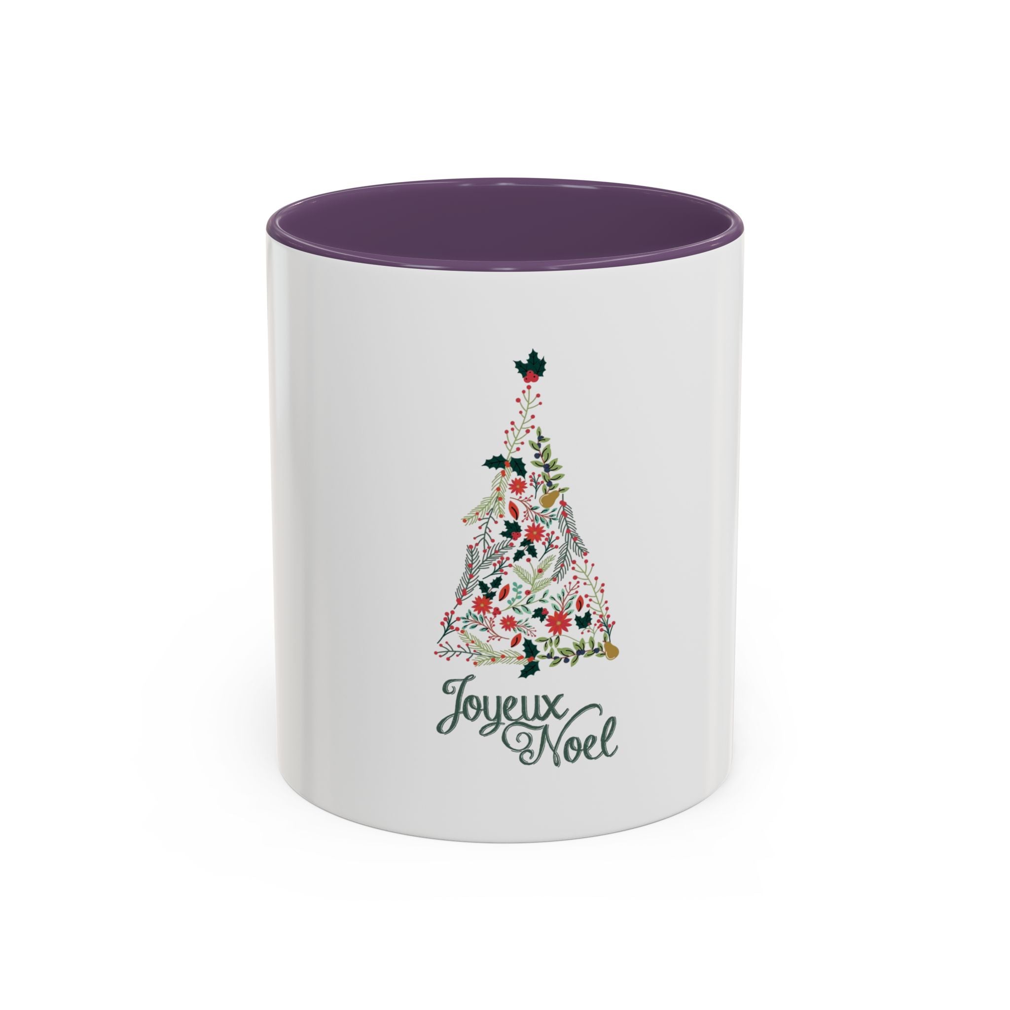 Tasse en Céramique Accentuée sapin joyeux noel - 11 oz & 15 oz, Poignée Ergonomique, Sans Plomb & BPA