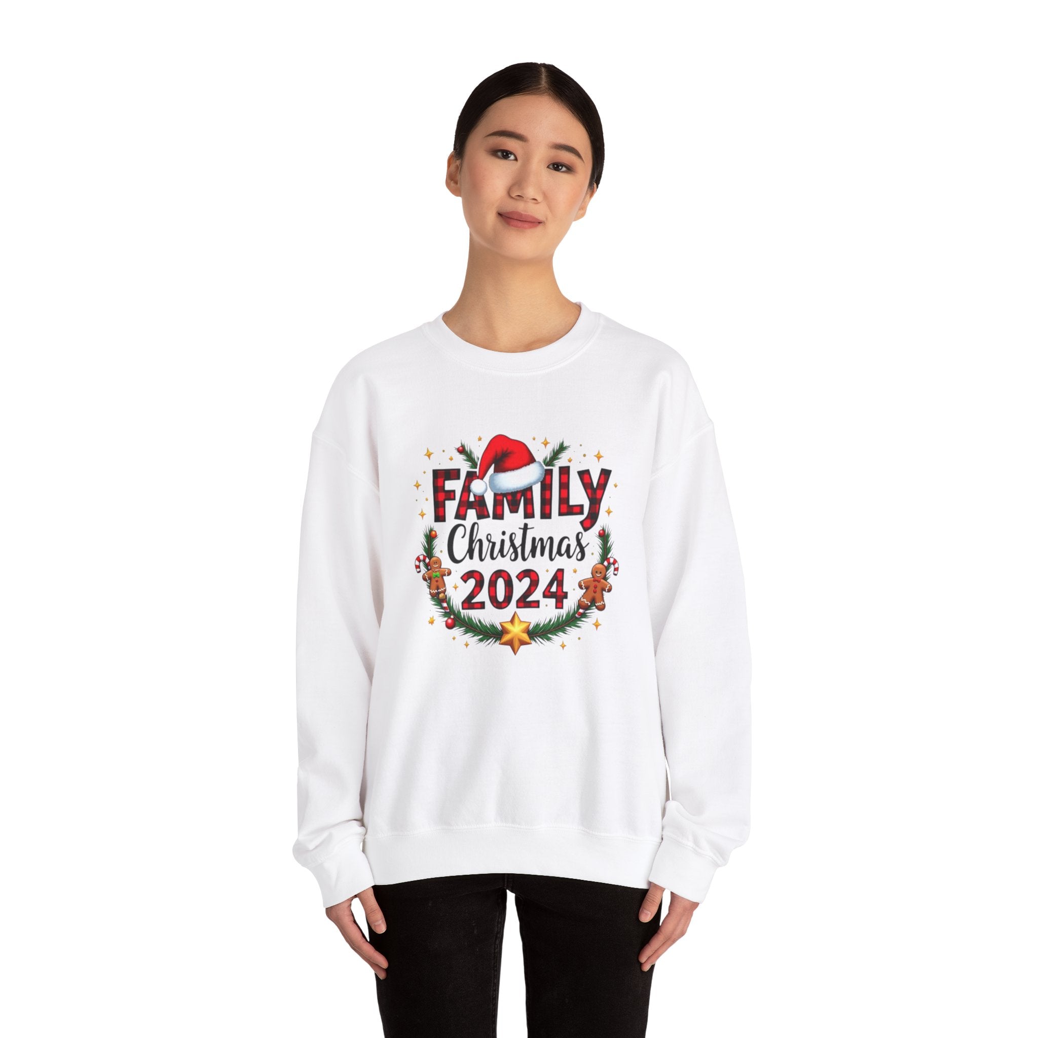 Sweat-shirt Ras du Cou Unisexe Gildan family christmas- Confort Coton/Polyester