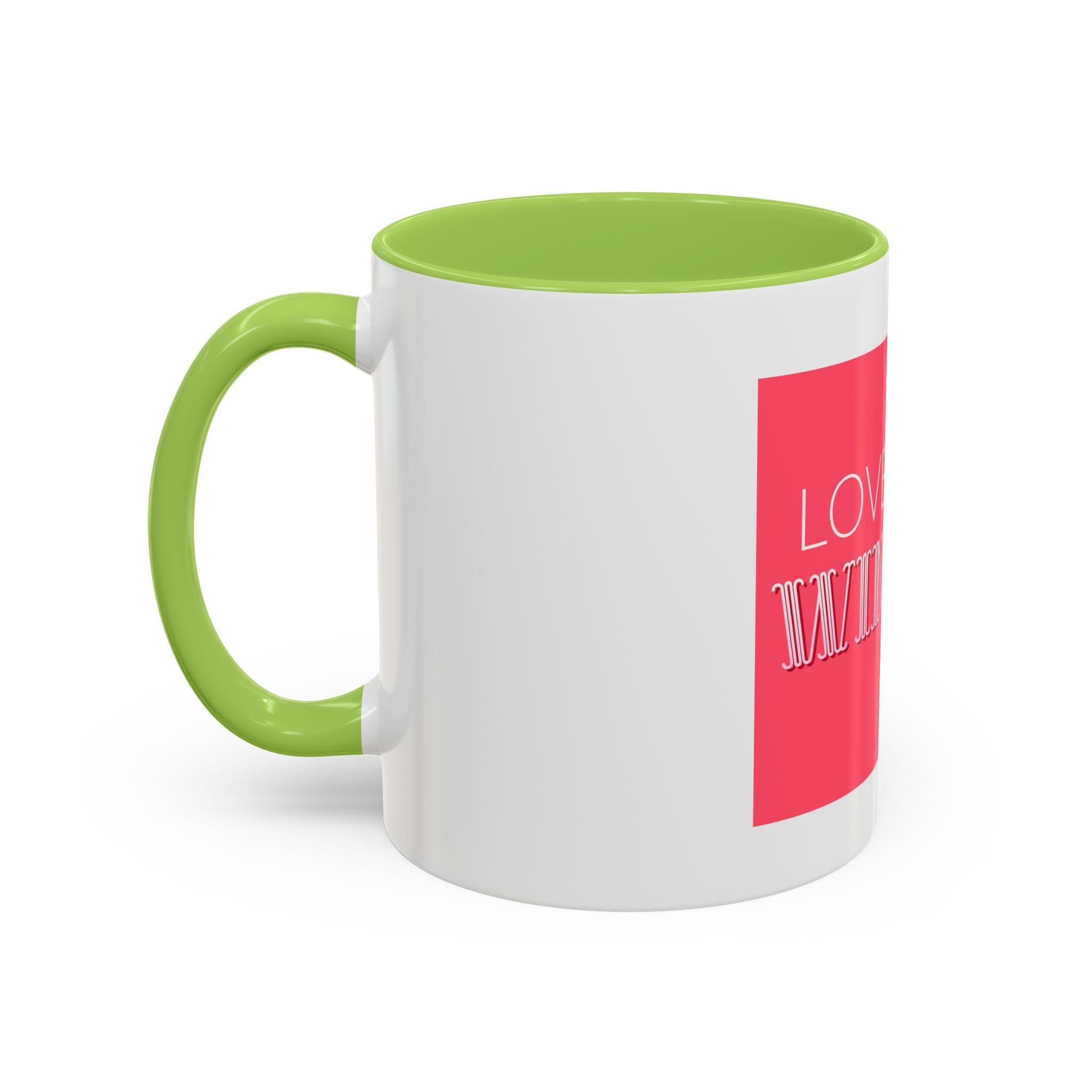 Tasse en Céramique Accentuée love wins- 11 oz & 15 oz, Poignée Ergonomique, Sans Plomb & BPA