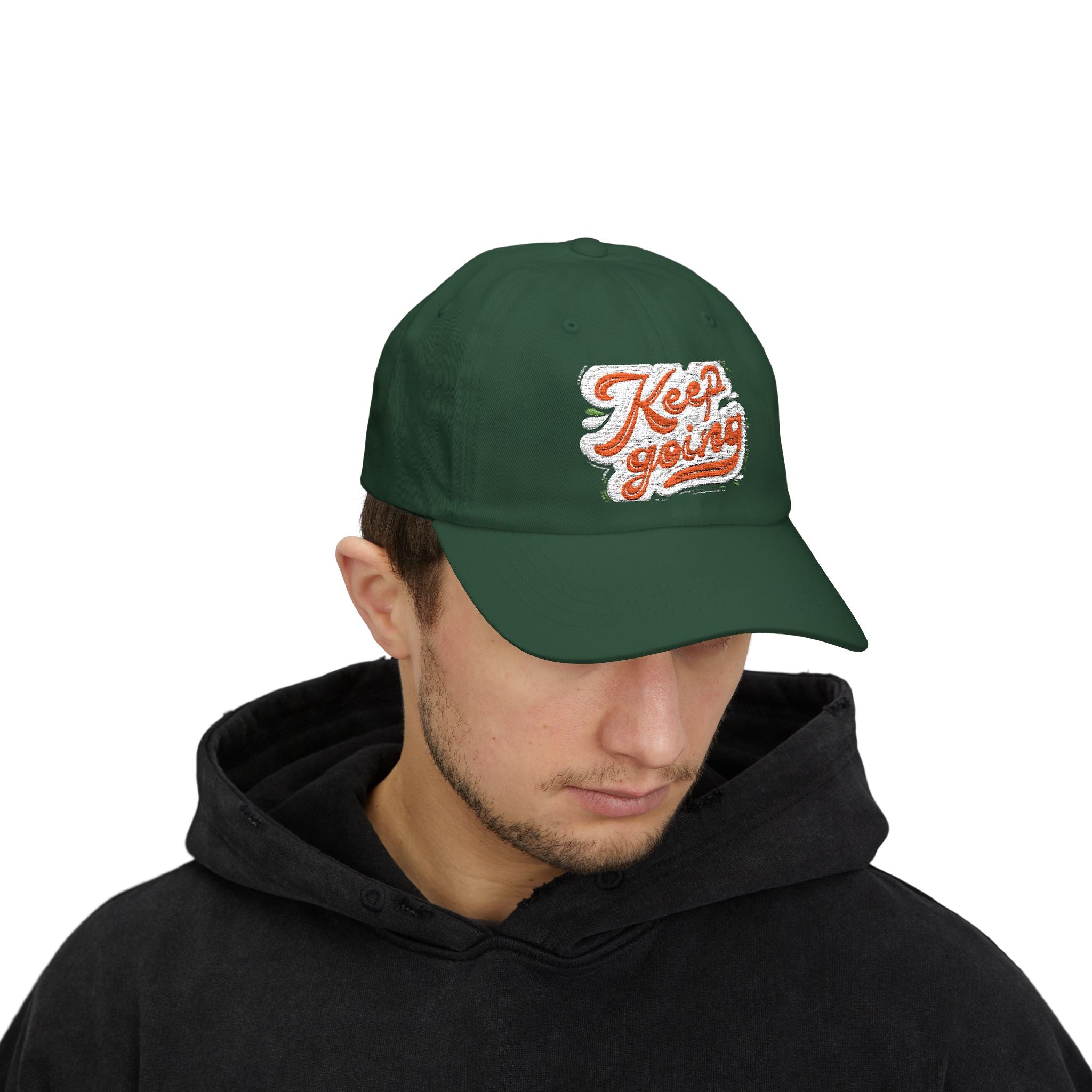 Keep Going Classic Dad Cap - Motivational Hat for Everyday Wear, Gift for Dad, Casual Style, Summer Accessory, Outdoor Cap. Embroidered Text