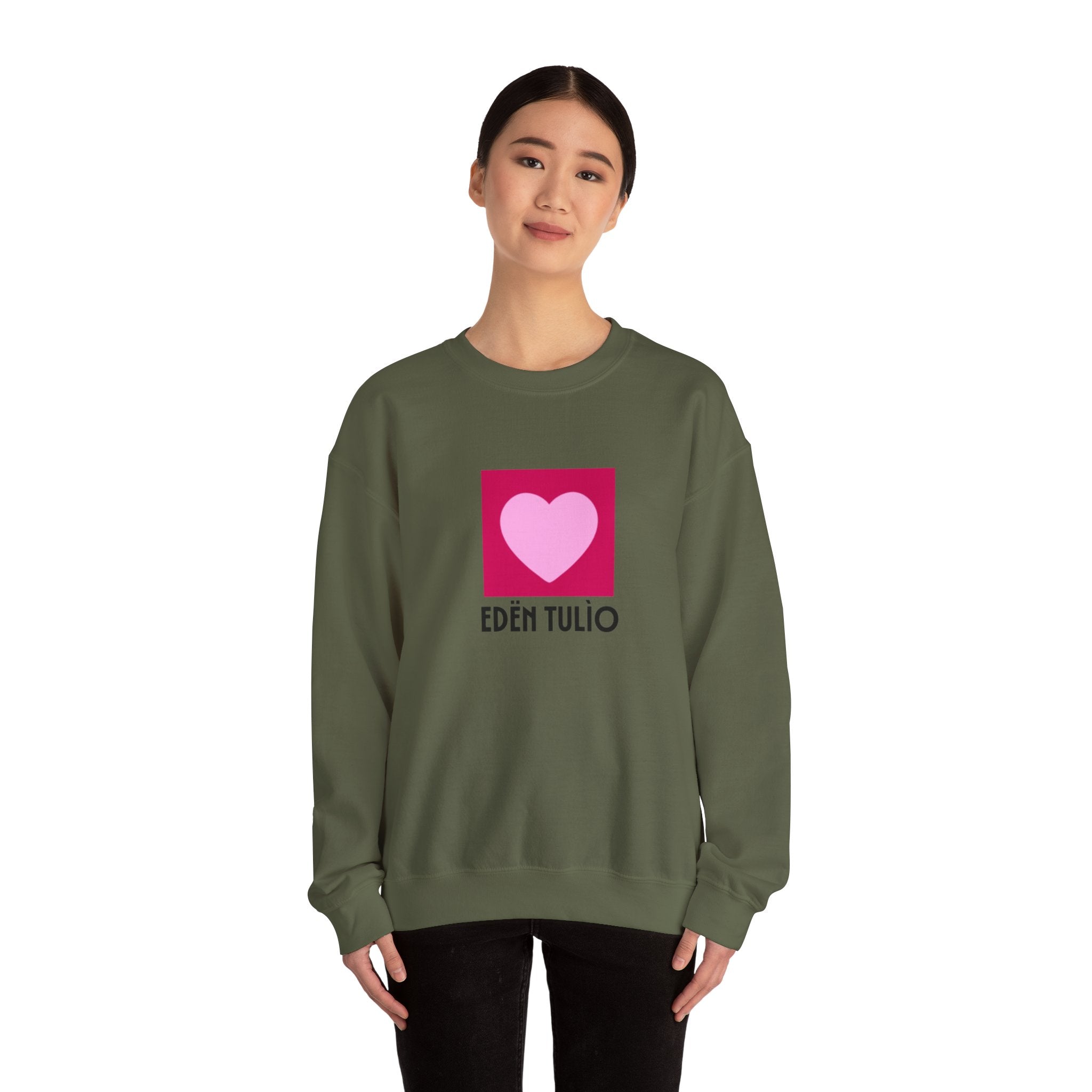Sweat-shirt Ras du Cou coeur Eden Tulio Unisexe en Mélange Épais coton et polyester