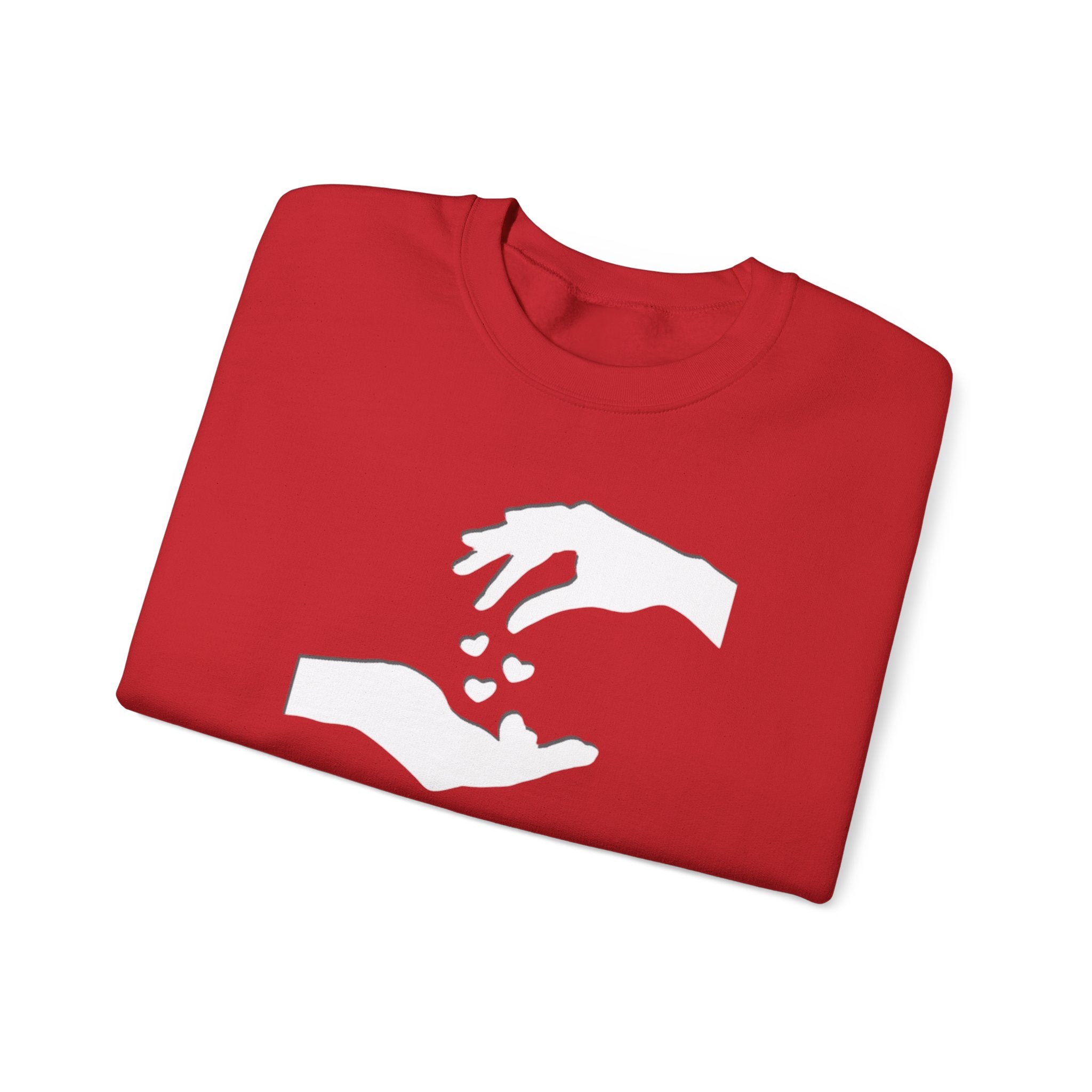Sweatshirt Unisexe Confortable Mélange équilibré de 50% coton et 50% polyester "hands love"