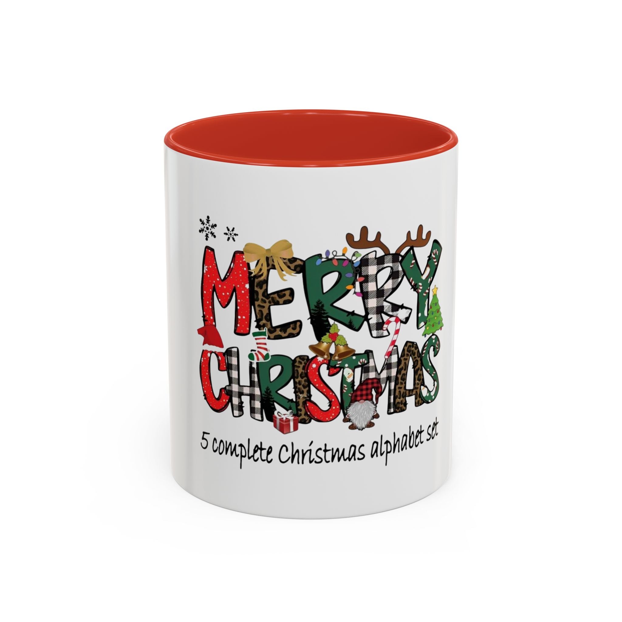 Tasse en Céramique Accentuée - 11 oz & 15 oz, Poignée Ergonomique, Sans Plomb & BPA Merry christmas
