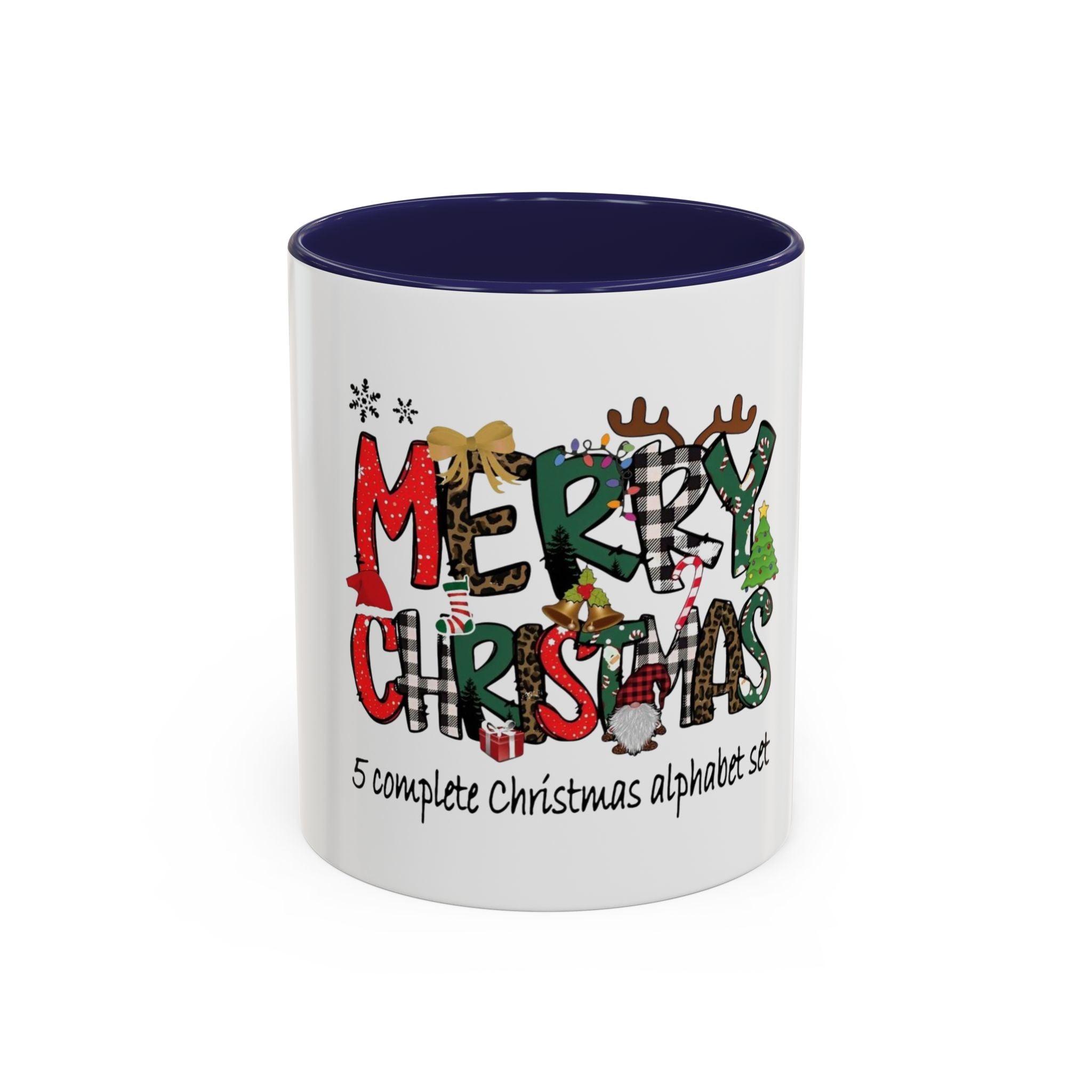 Tasse en Céramique Accentuée - 11 oz & 15 oz, Poignée Ergonomique, Sans Plomb & BPA Merry christmas