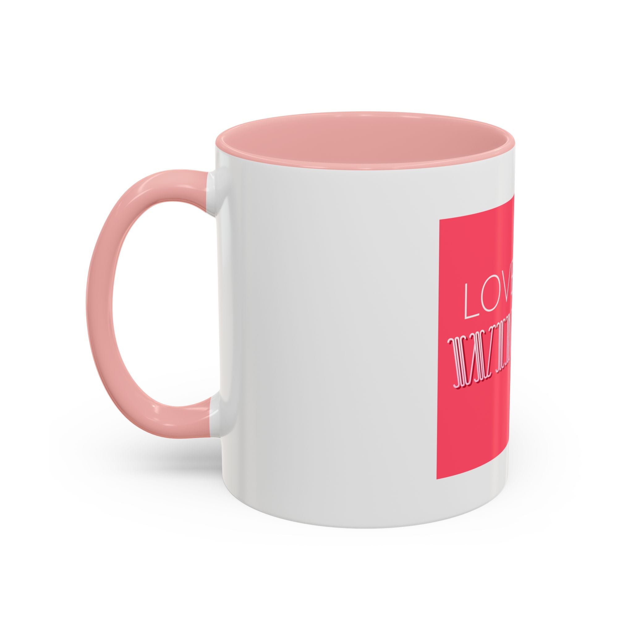 Tasse en Céramique Accentuée love wins- 11 oz & 15 oz, Poignée Ergonomique, Sans Plomb & BPA
