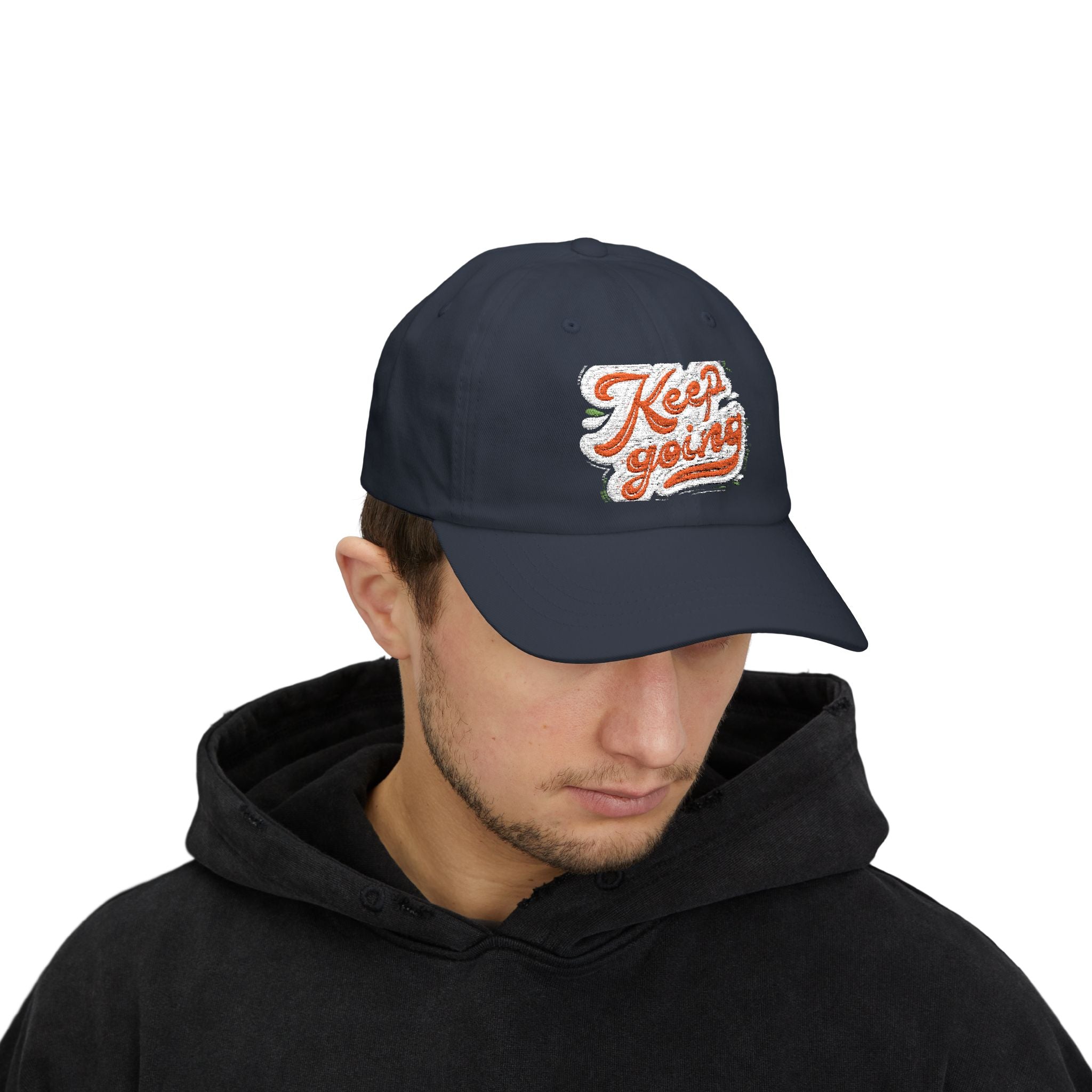 Keep Going Classic Dad Cap - Motivational Hat for Everyday Wear, Gift for Dad, Casual Style, Summer Accessory, Outdoor Cap. Embroidered Text