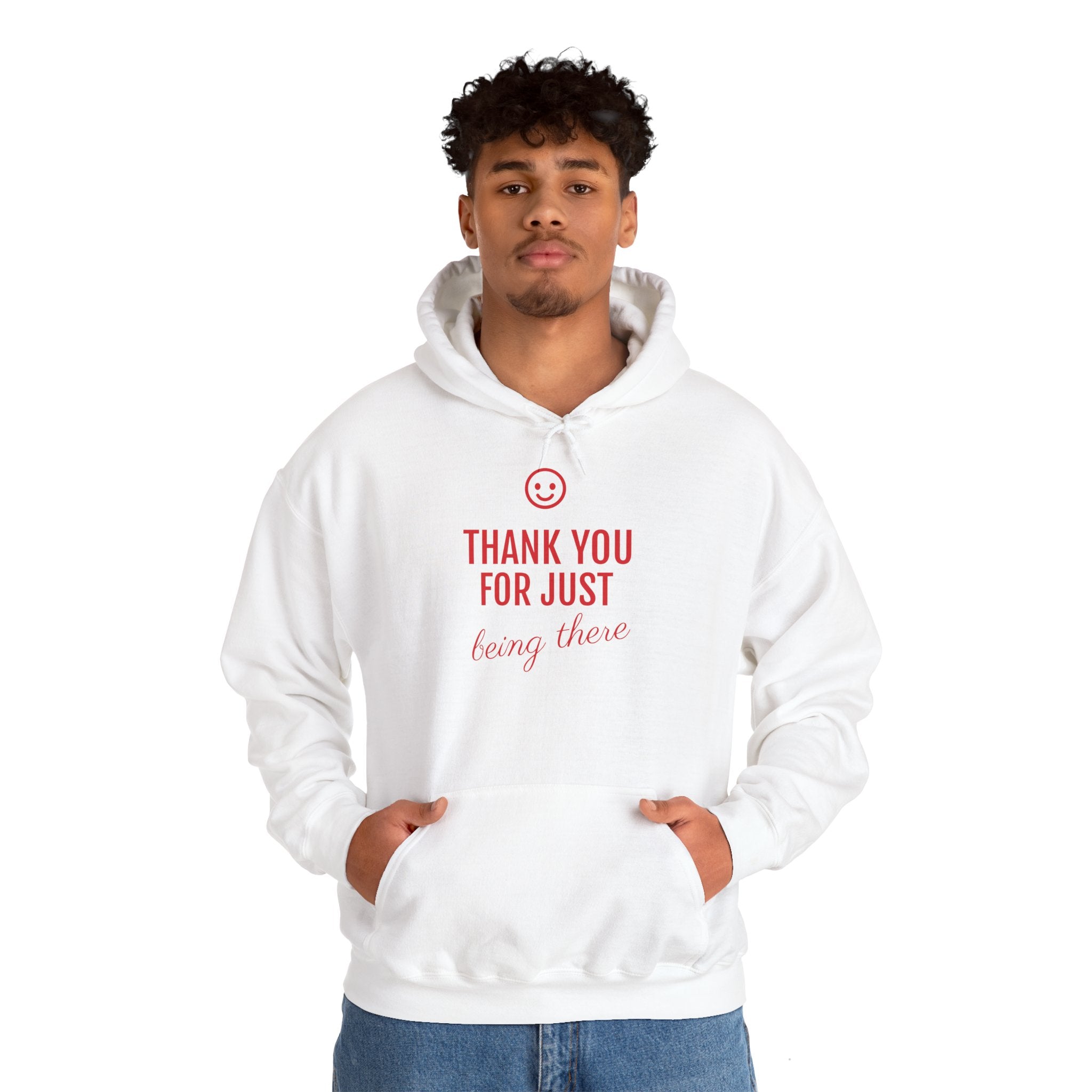 Sweatshirt a capuche unisex épais de coton Fabriqué à partir de coton 100 % cultivé de manière éthique aux États-Unis."thank you"